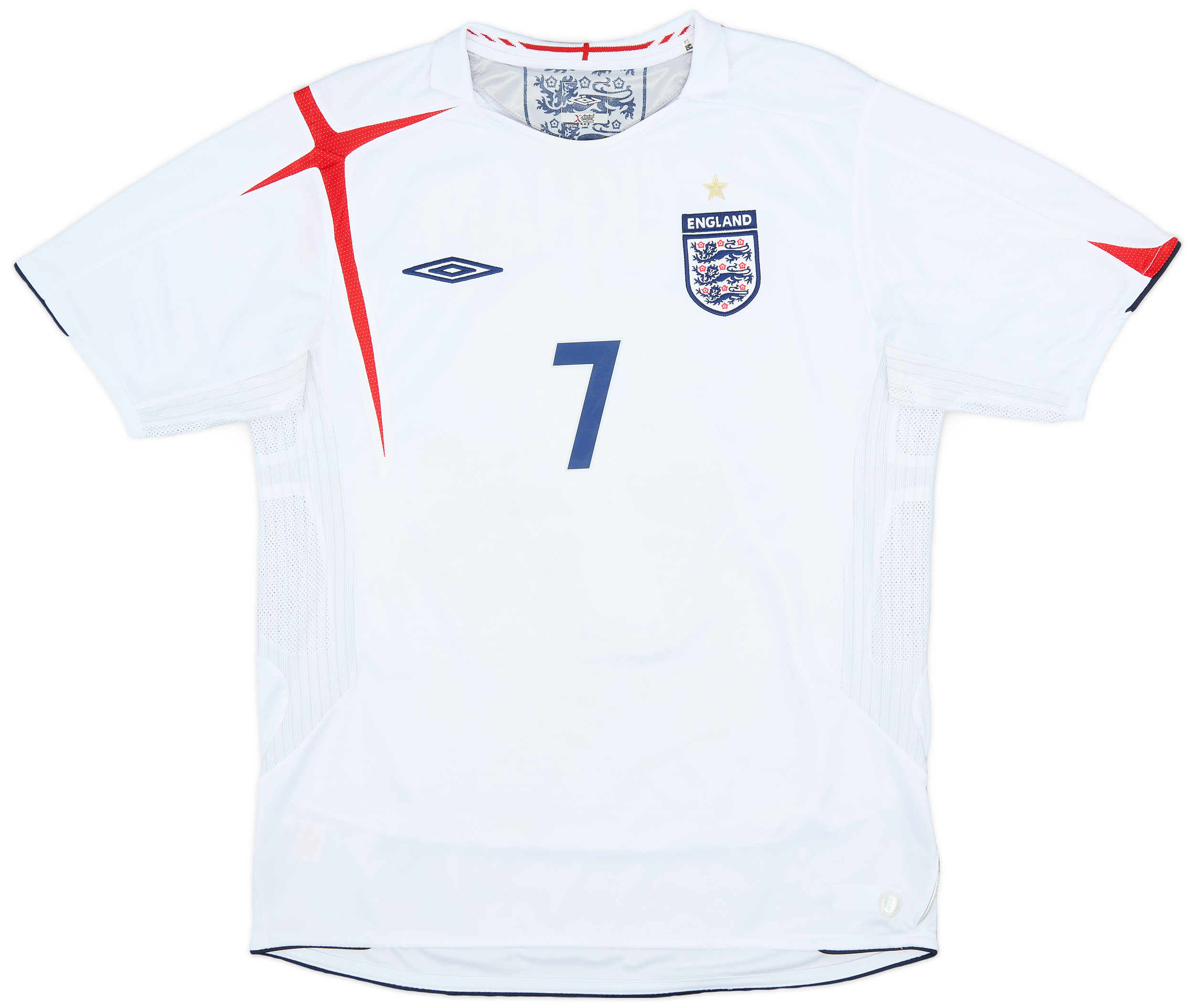 2005-07 England Home Shirt Beckham #7 - 6/10 - (L)