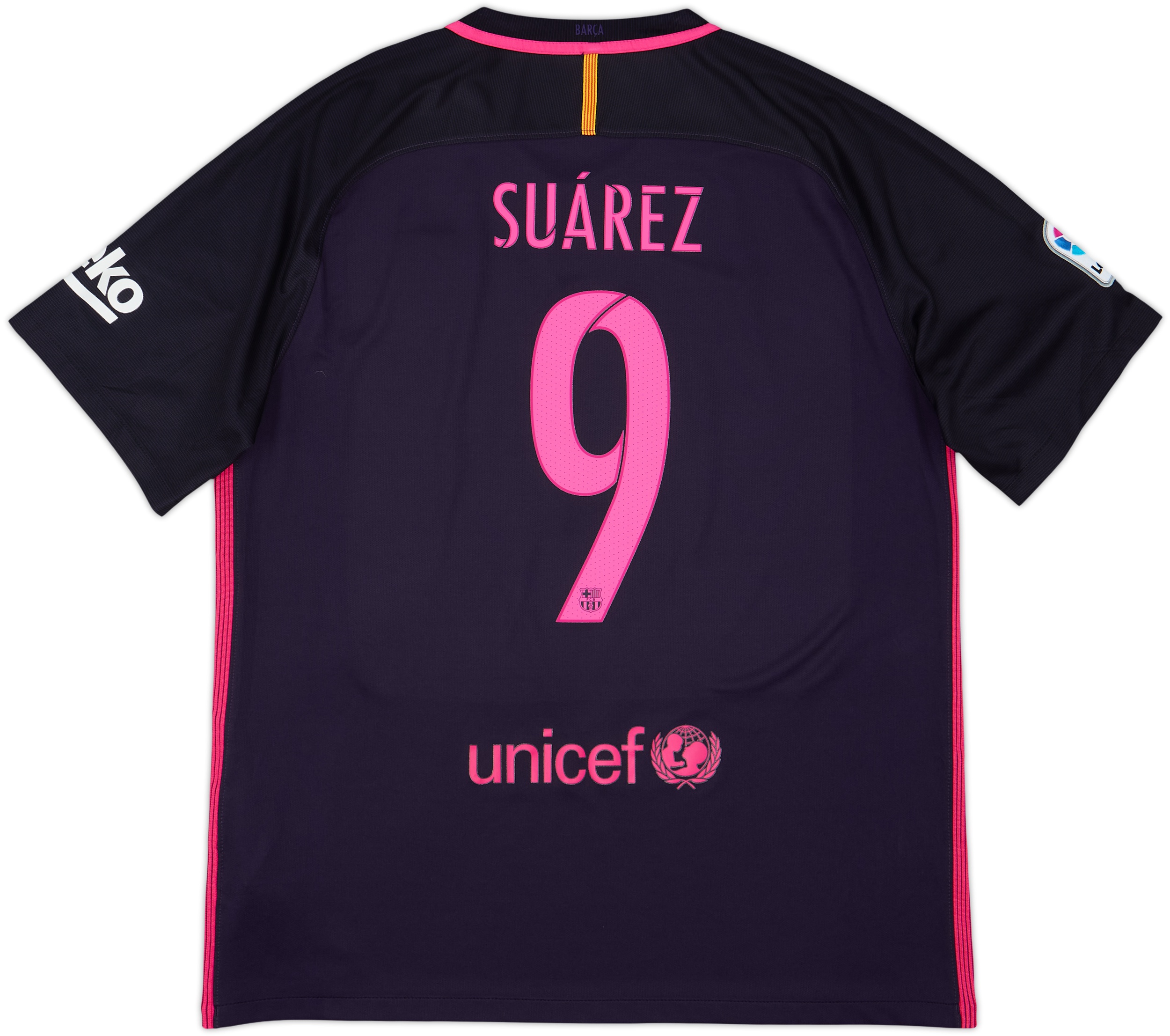 2016-17 Barcelona Away Shirt Suarez #9 - 9/10 - (XL)