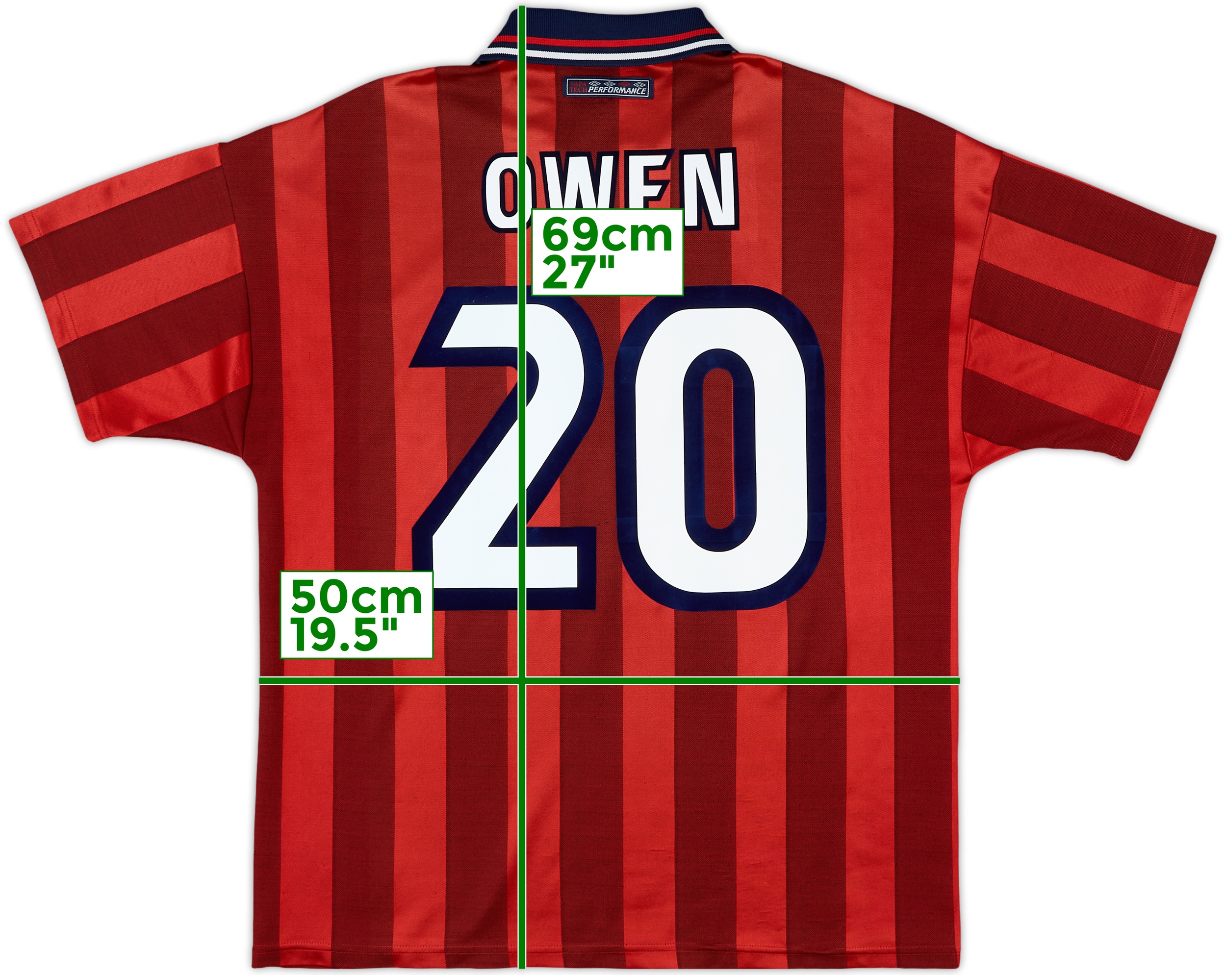 1997-99 England Away Shirt Owen #20 - 9/10 - (L)