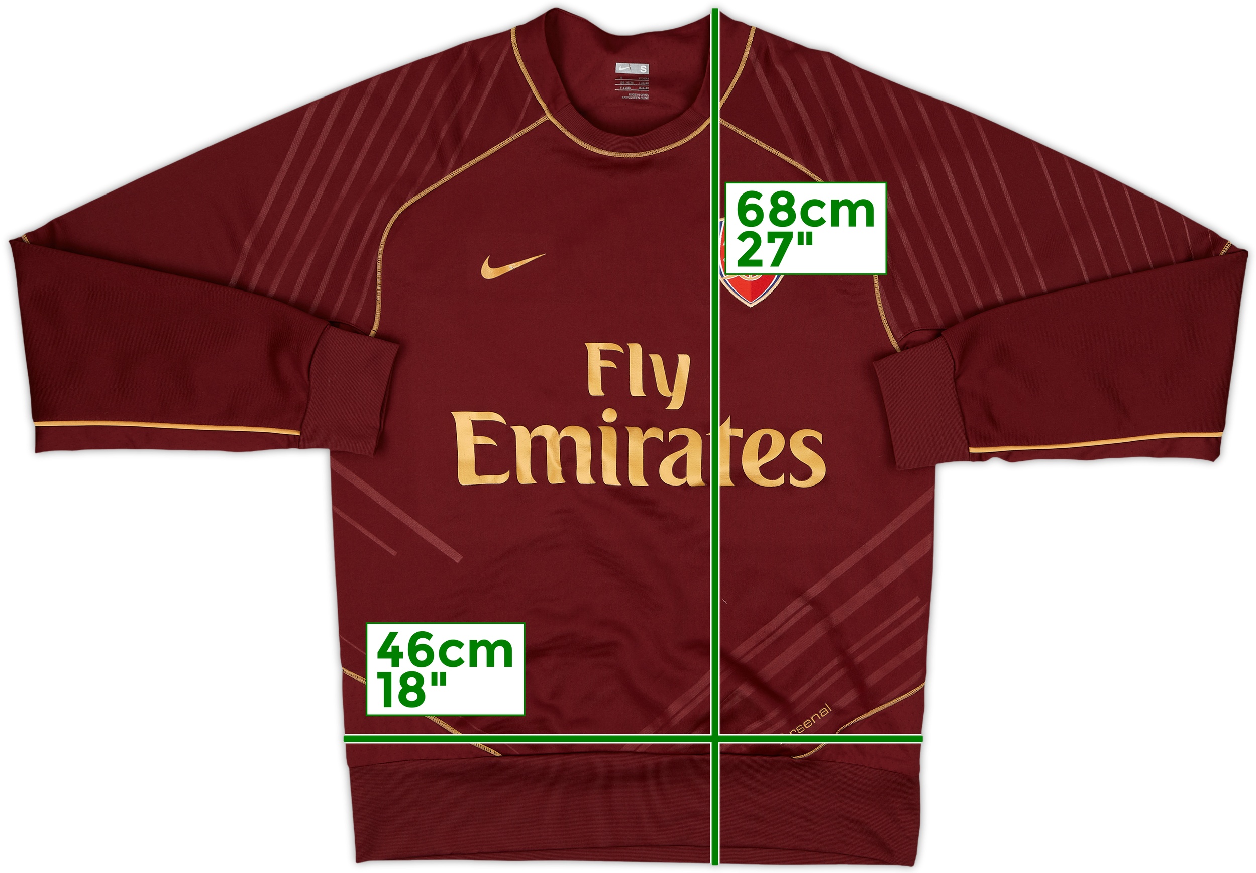 2007-08 Arsenal Nike Sweat Top - 7/10 - (S)