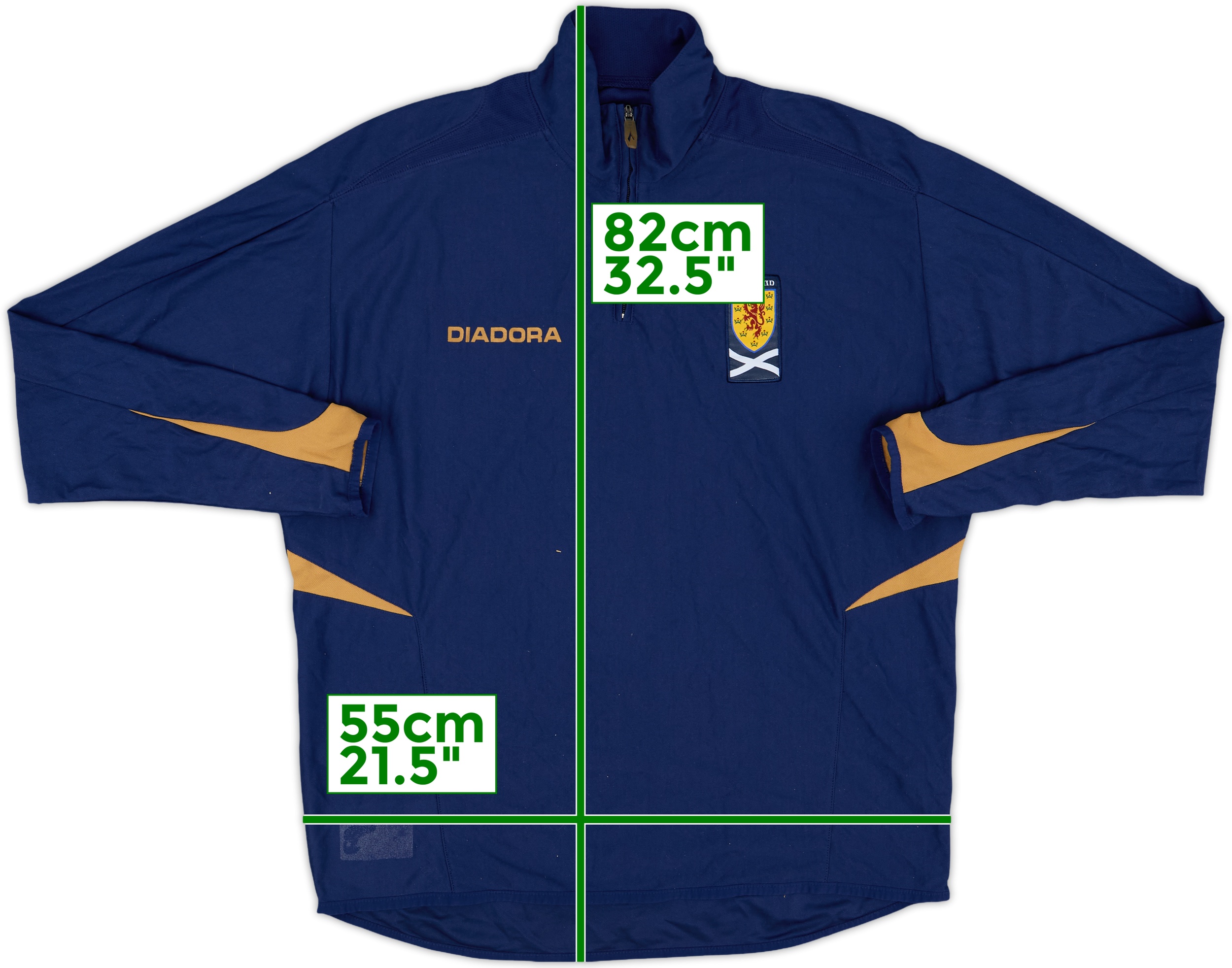 2006-07 Scotland Diadora 1/4 Zip Sweat Top - 6/10 - (M)