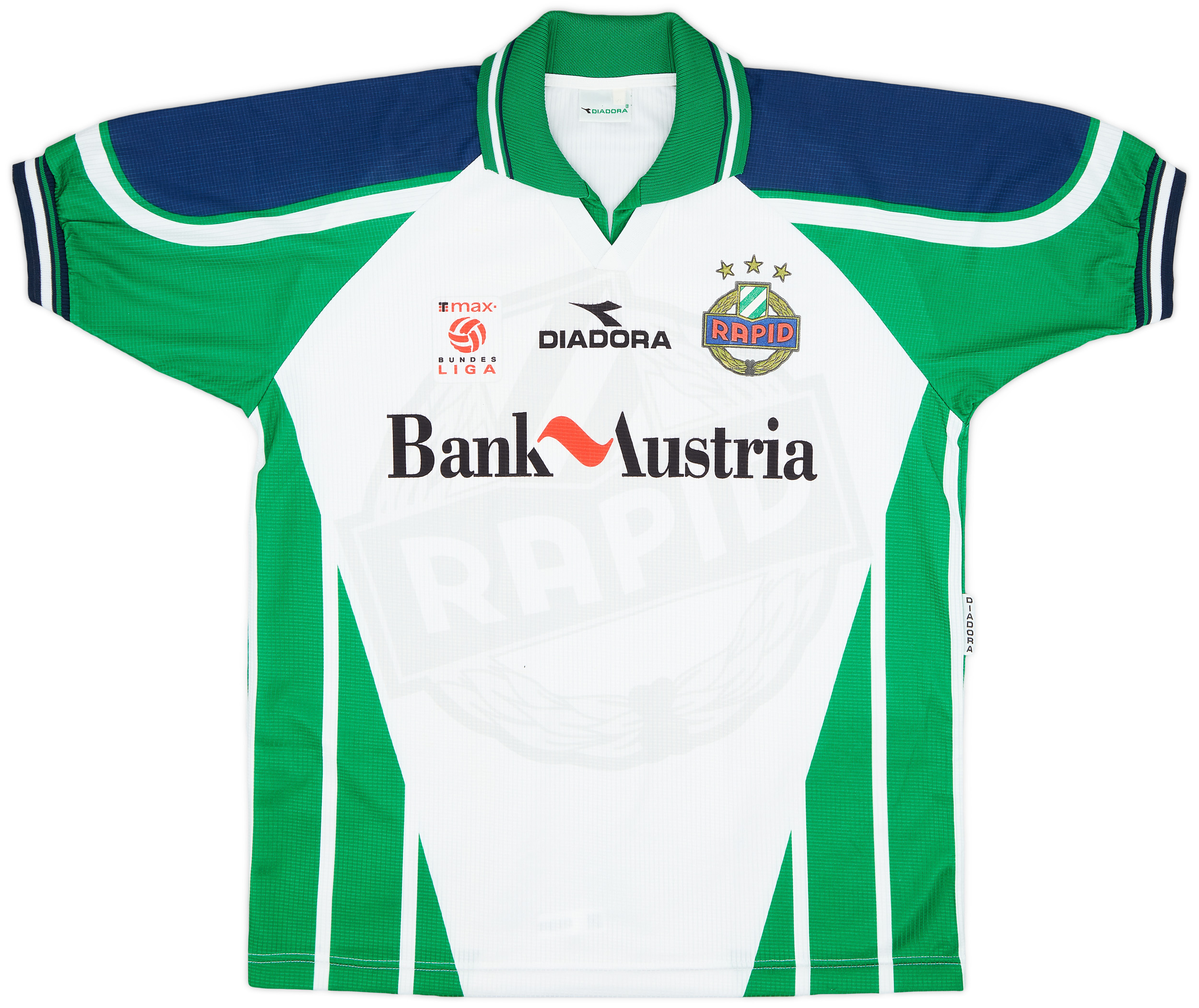 Maillot Domicile Rapid Vienne Porté En Match 1995/96 - Manches Longues, Taille XL, Diadora, Occasion
