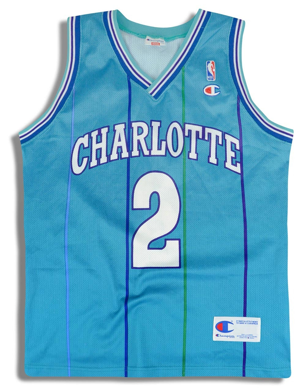 1995-96 Charlotte Hornets Johnson #2 Champion Jersey (Away) S