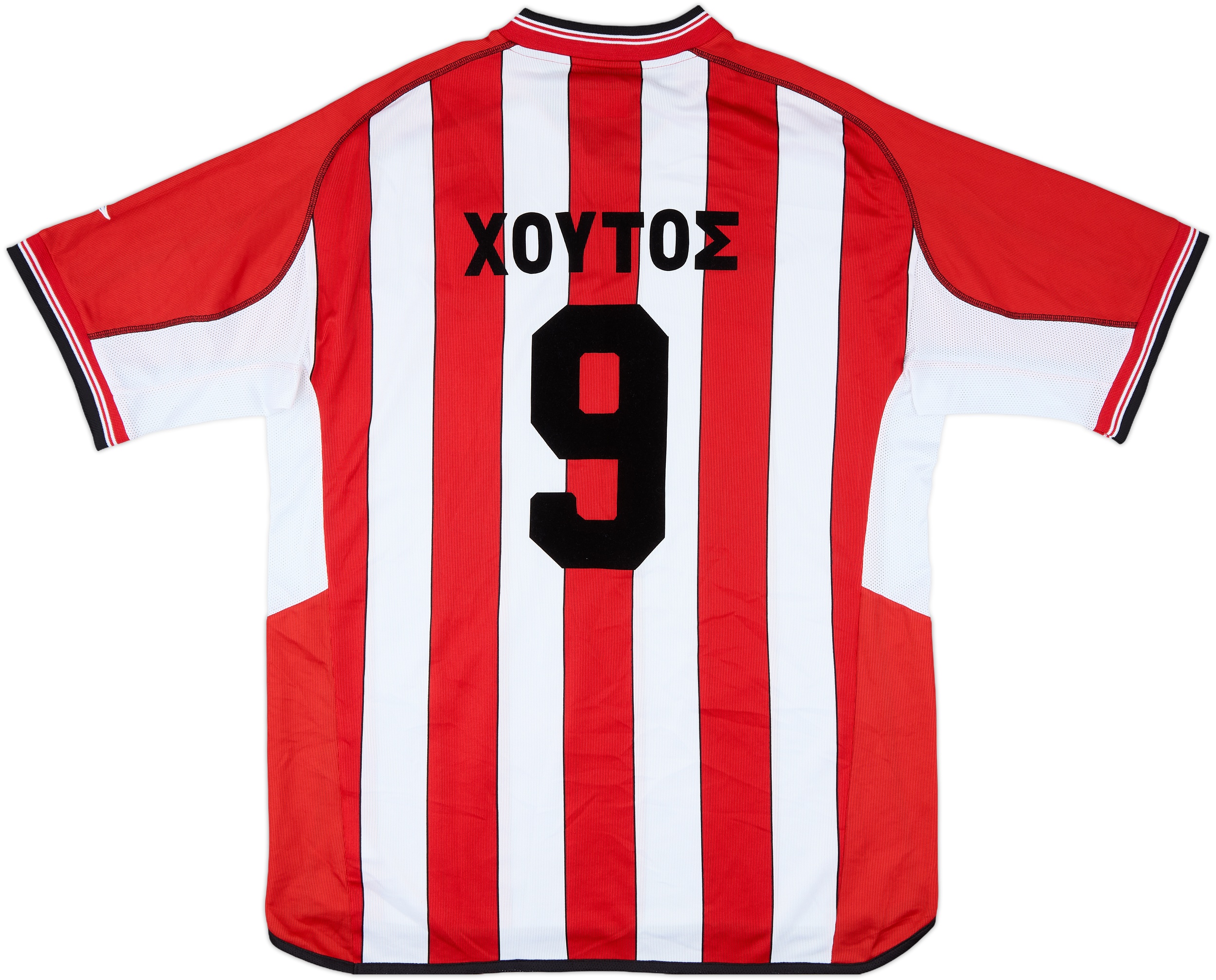 2002-03 Olympiakos Home Shirt Choutos #9 - 9/10 - (XL)
