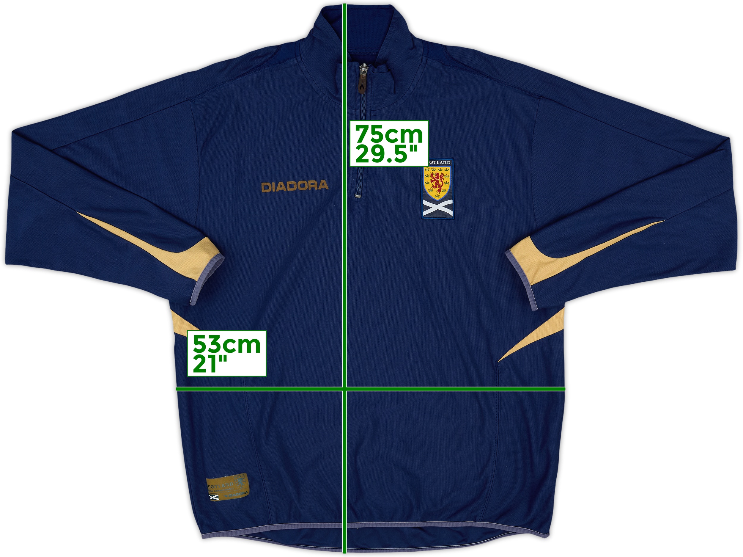 2006-07 Scotland Diadora 1/4 Zip Sweat Top - 8/10 - (M)