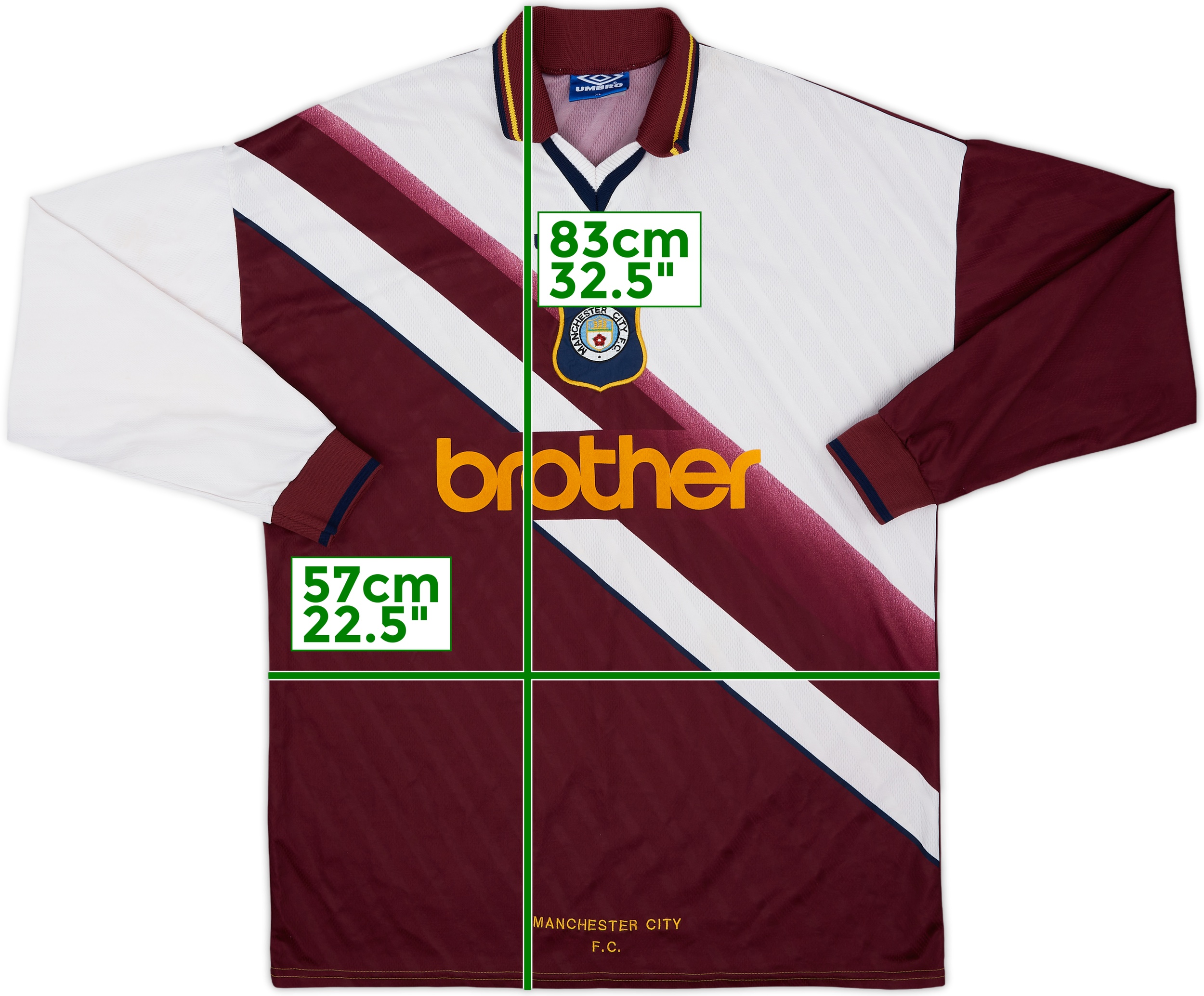 1996-97 Manchester City Player Issue Away L/S Shirt - 8/10 1996-97 Manchester City Player Issue Away L/S Shirt - 8/10
