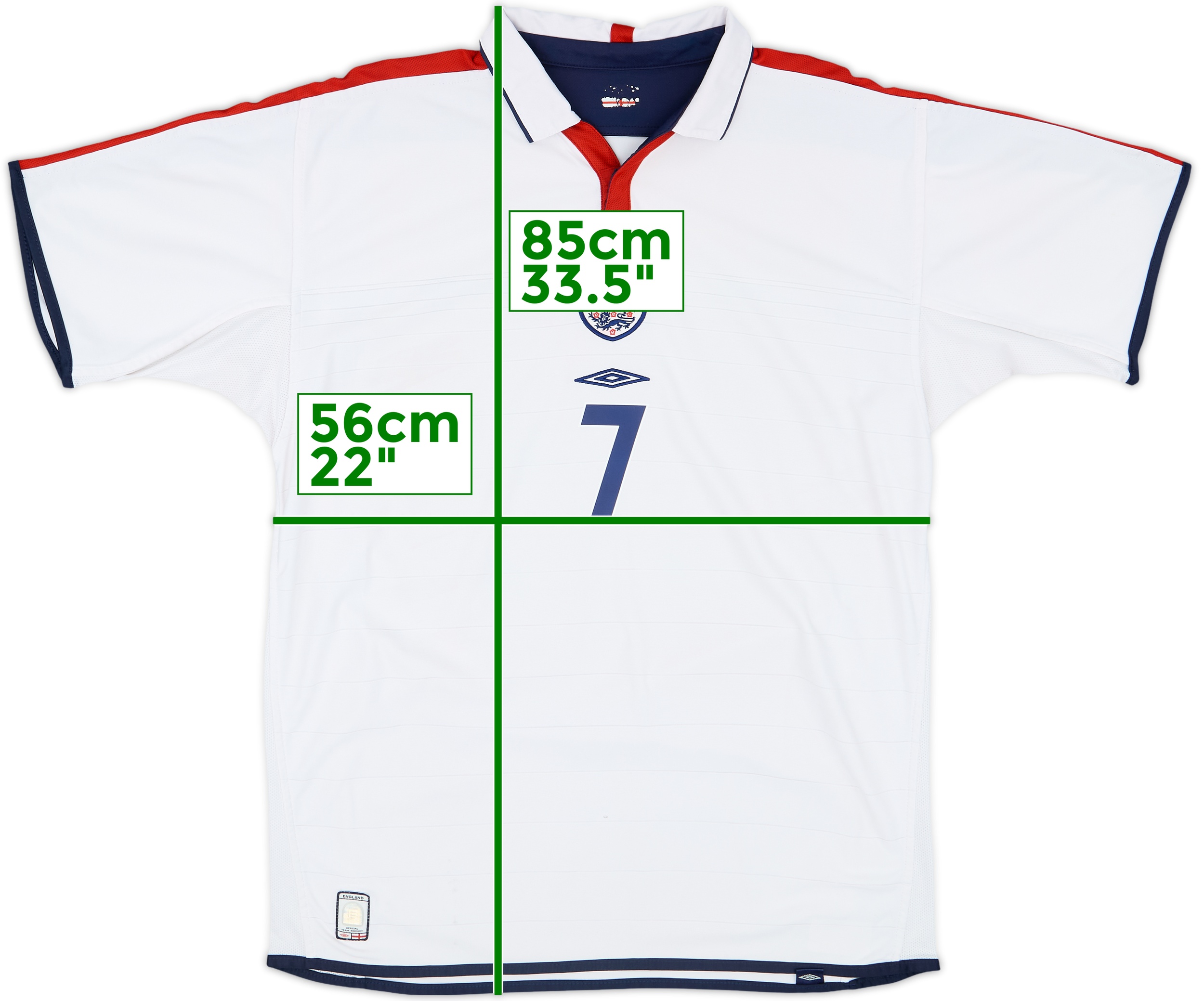 2003-05 England Home Shirt Beckham #7 - 5/10 - (XL) 2003-05 England Home Shirt Beckham #7 - 5/10 - (XL)