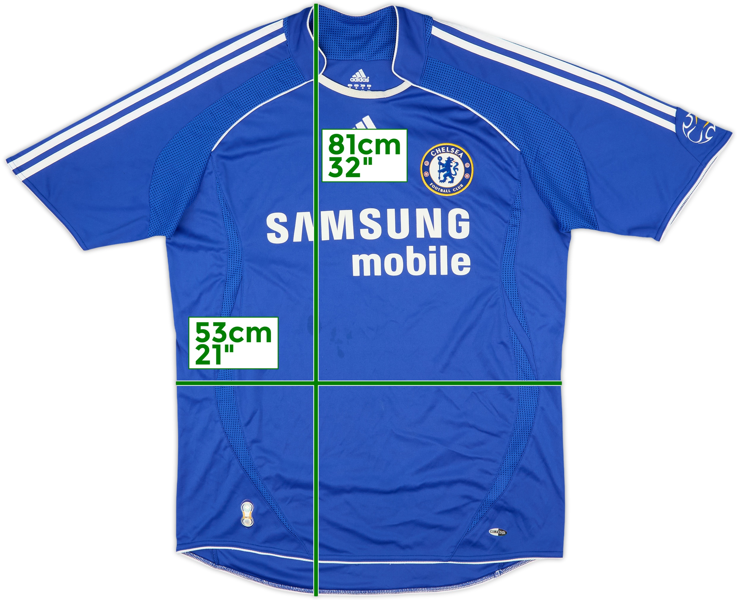Chelsea adidas サッカーシャツ 青 ADIDAS SAMSUNG CHELSEA 2006 2008 HOME ANDRIY SHEVCHENKO #7