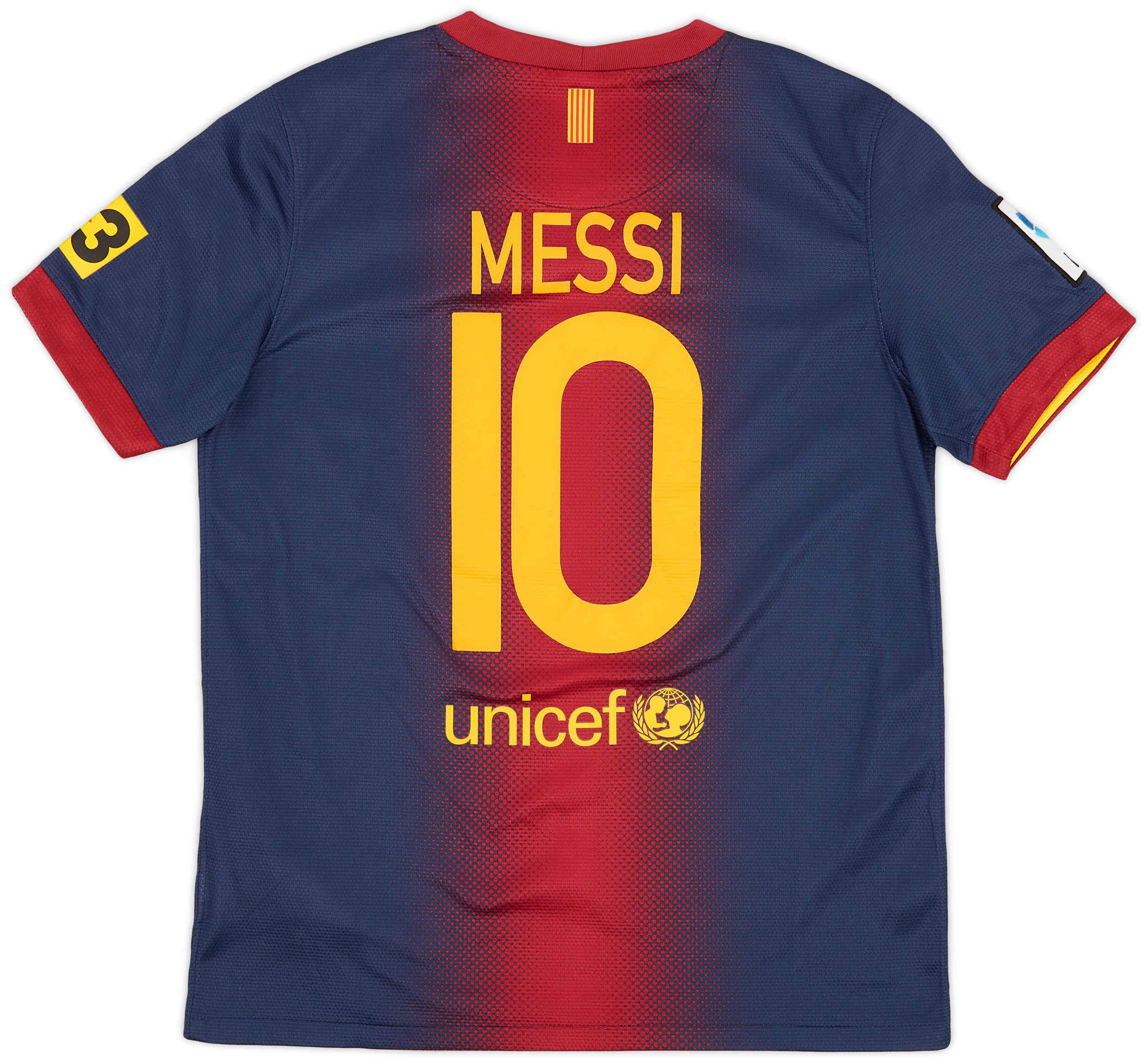 Maillot Domicile FC Barcelone 2012/2013 – Version Joueur (Match Issue) – Lionel Messi – Taille Small – Occasion