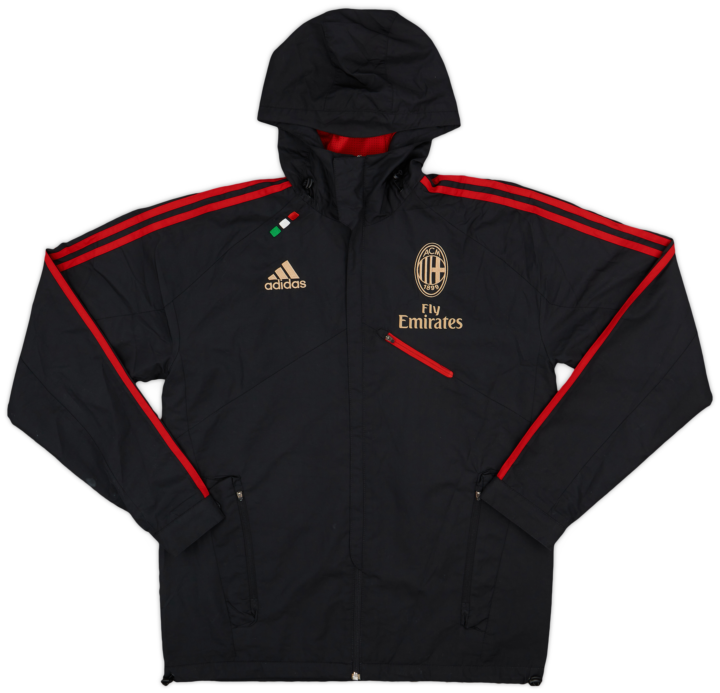 AC MILAN adidas フルジップジャケット　ナイロン　Mサイズ 2012-13 AC Milan adidas Track Jacket - 8/10 - (M.Boys)