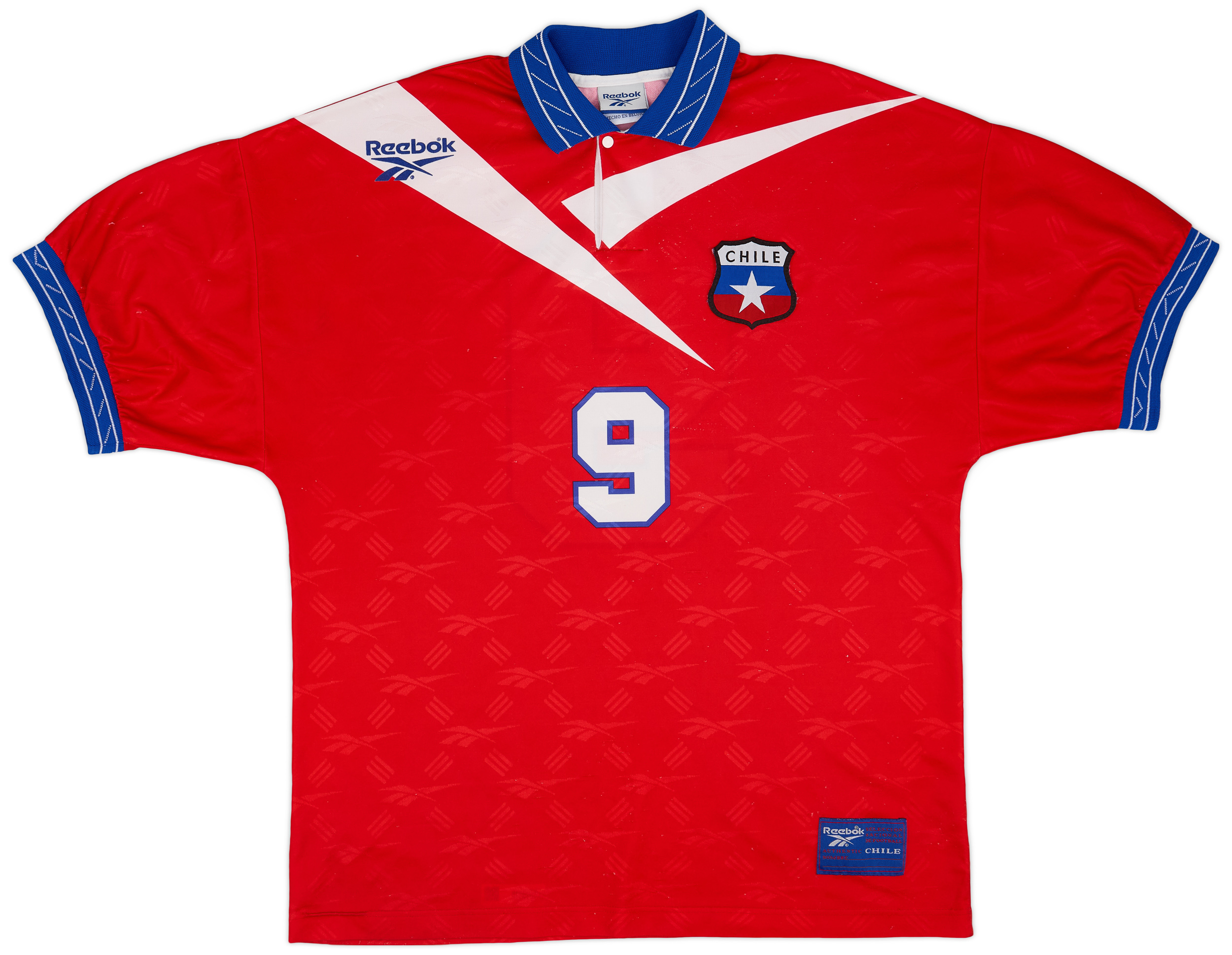 1997-99 Chile Home Shirt #9 (Zamorano) - 6/10 - (L)
