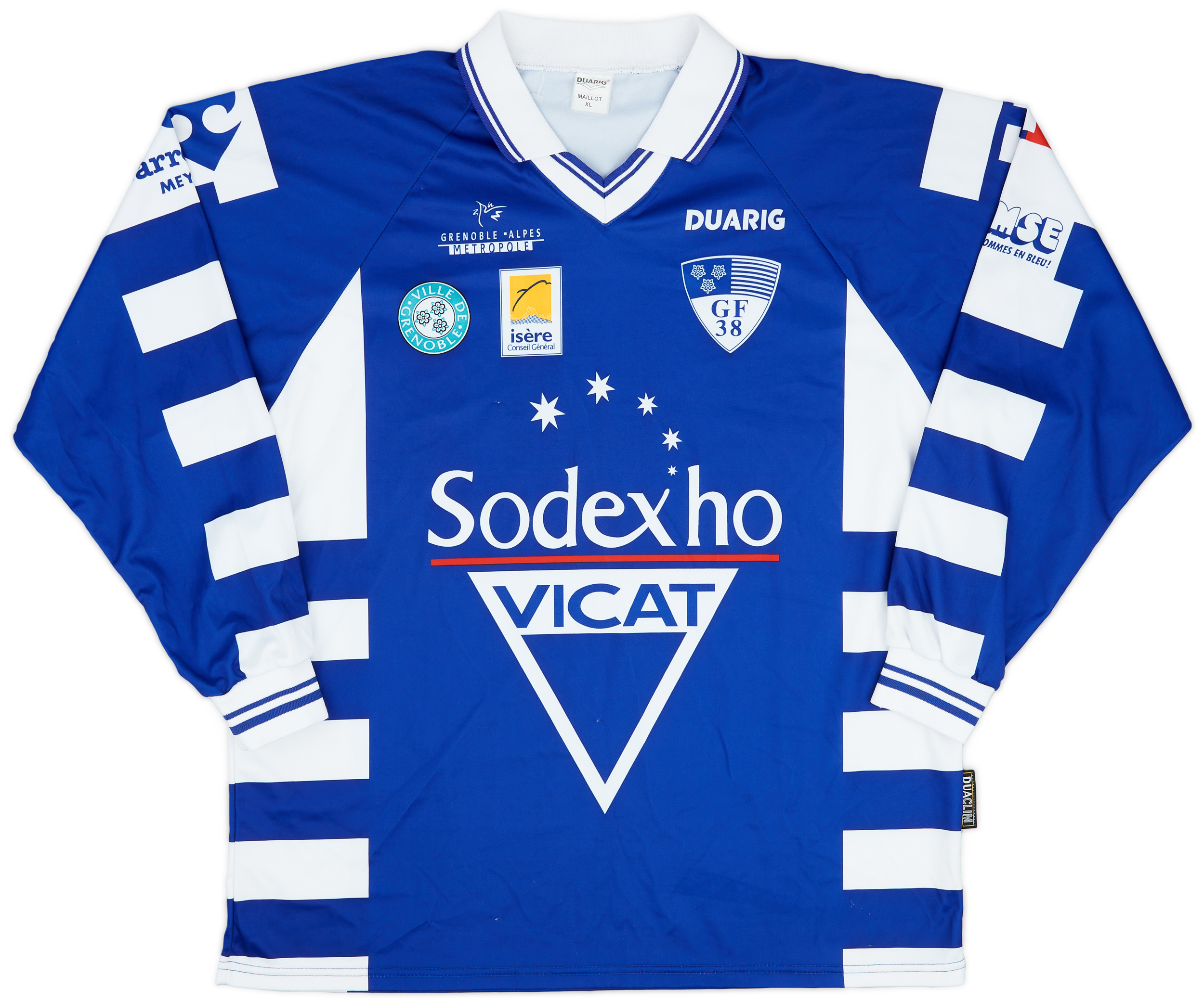 1999 00 Grenoble Foot Home L S Shirt 9 10 XL