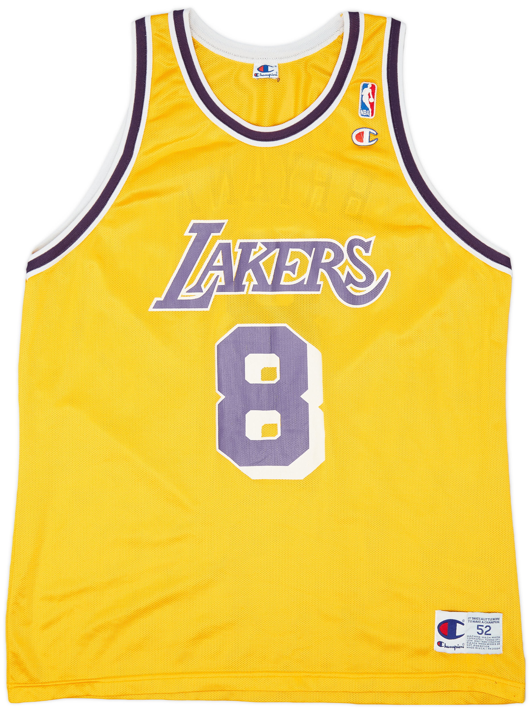1996-99 LA Lakers Bryant #8 Champion Home Jersey (Very Good) XXL