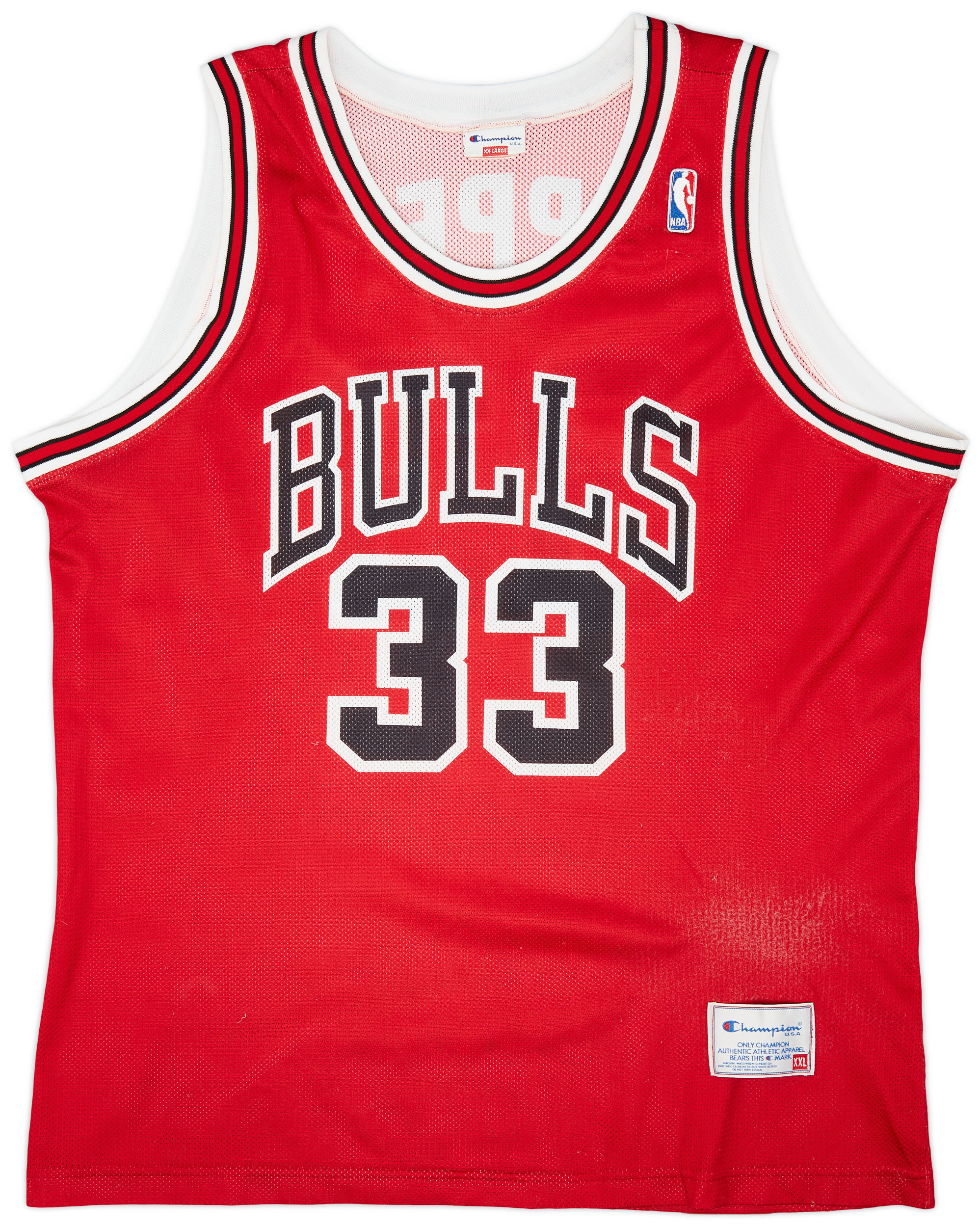 1991-98 Chicago Bulls Pippen #33 Champion Away Jersey (Very Good) XXL