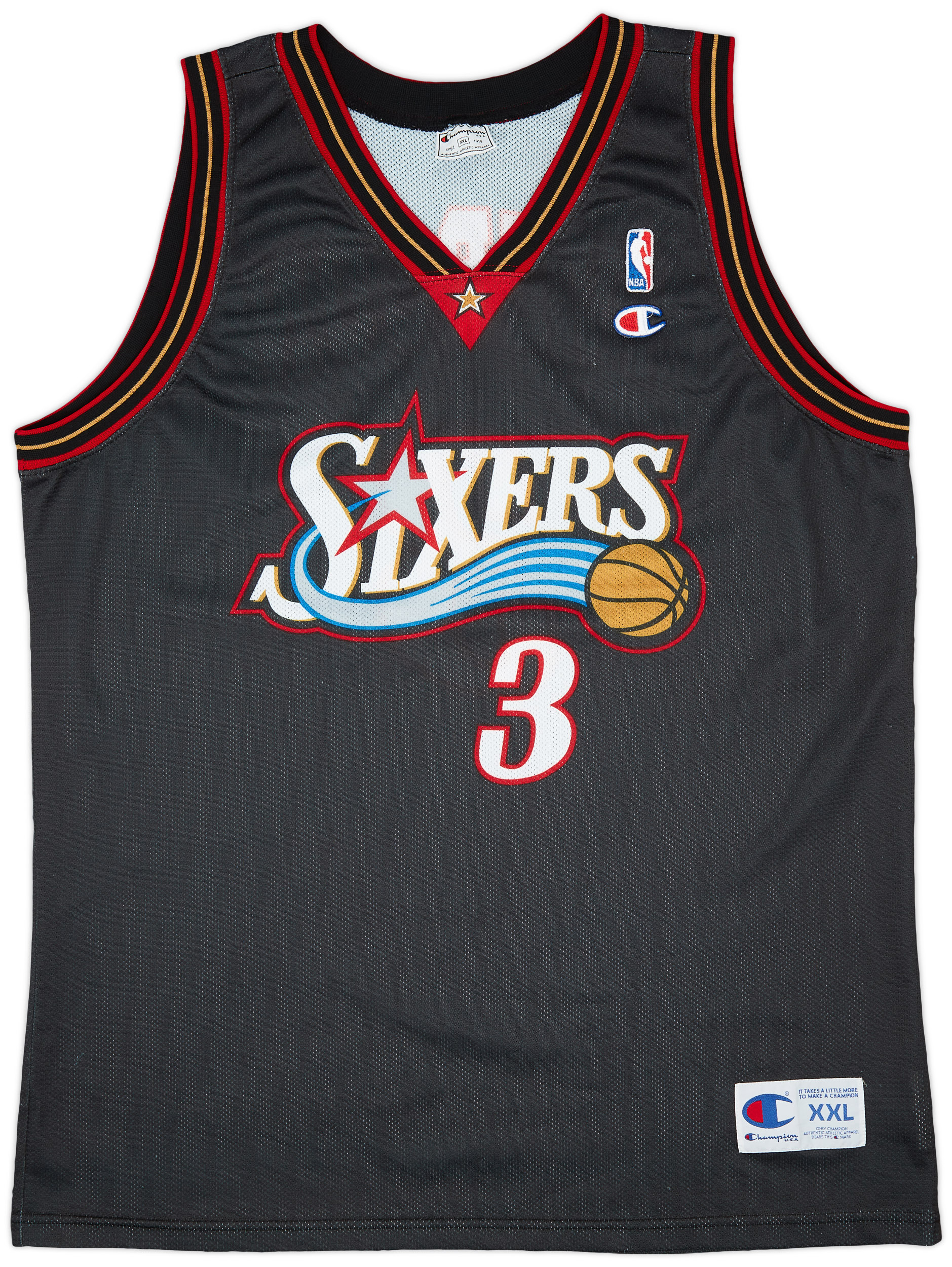1998-00 Philadelphia 76ers Iverson #3 Champion Away Jersey (Excellent) XXL