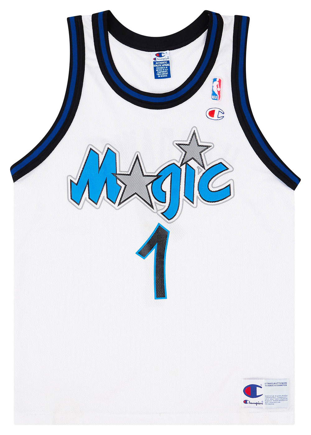 1995-98 Orlando Magic Hardaway #1 Champion Home Jersey (Very Good) M