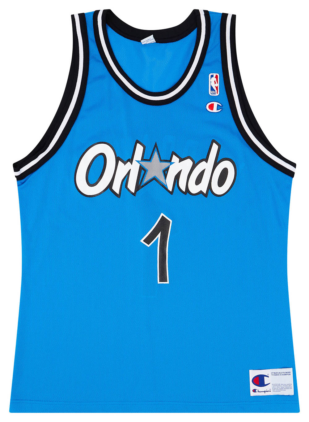 1995-98 Orlando Magic Hardaway #1 Champion Away Jersey (Excellent) L