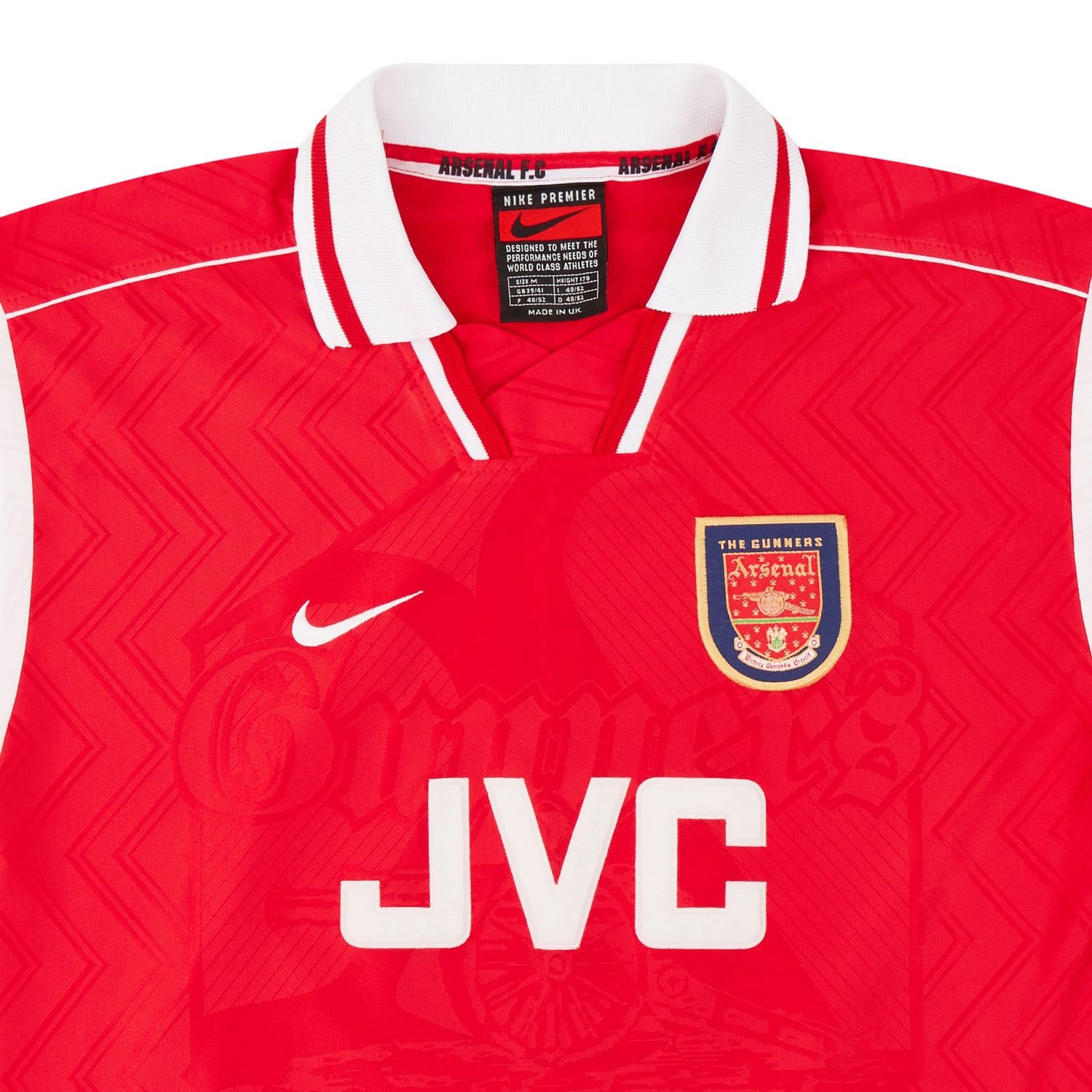 1996 98 Arsenal Home Shirt Wright 8 Very Good 6 10 XXL