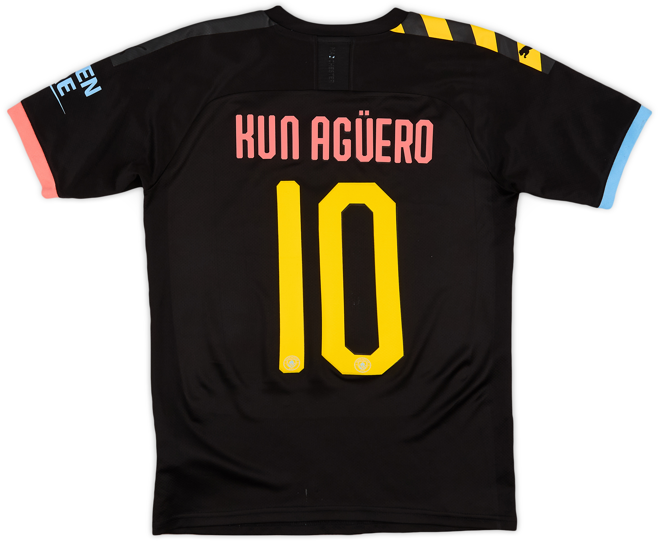 Maillot Manchester City 2010/2011 Sergio Agüero – Taille S, Noir, Marque Umbro – Pour Collection Ou Port