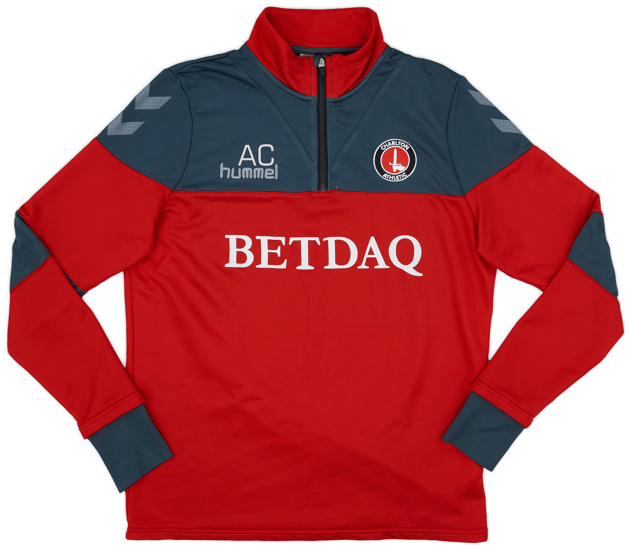 201819 Charlton Staff Issue Hummel 1/4 Zip Training Top AC 8/10 (M)