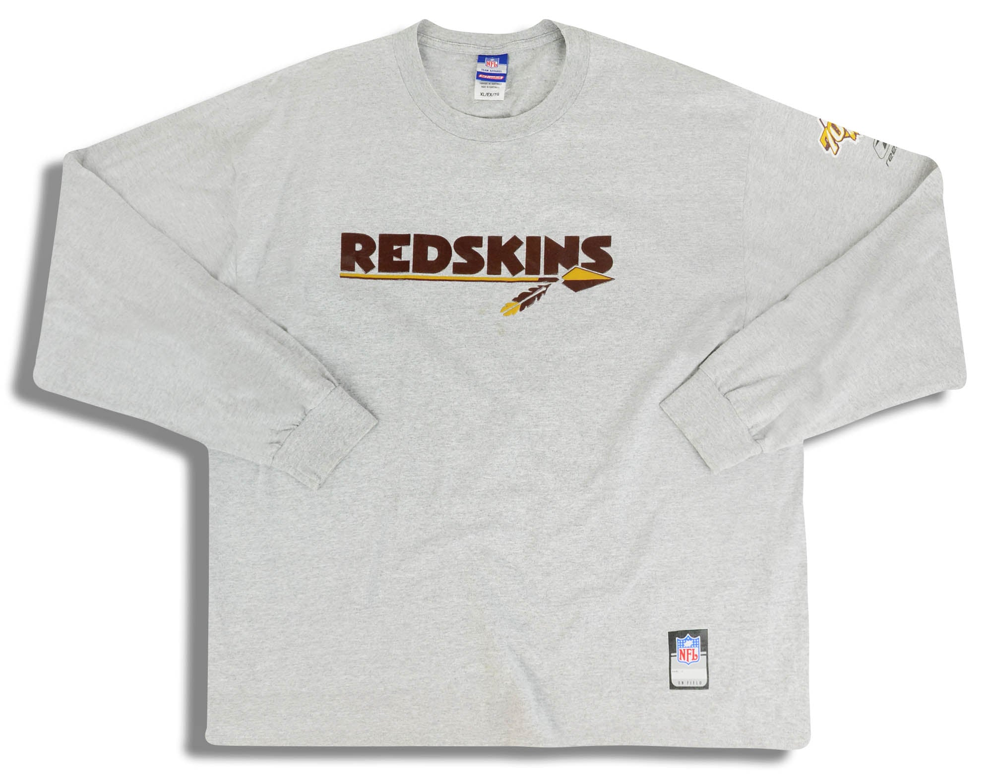 2002 Washington Redskins 70Th Anniversary Reebok L/S Tee XL