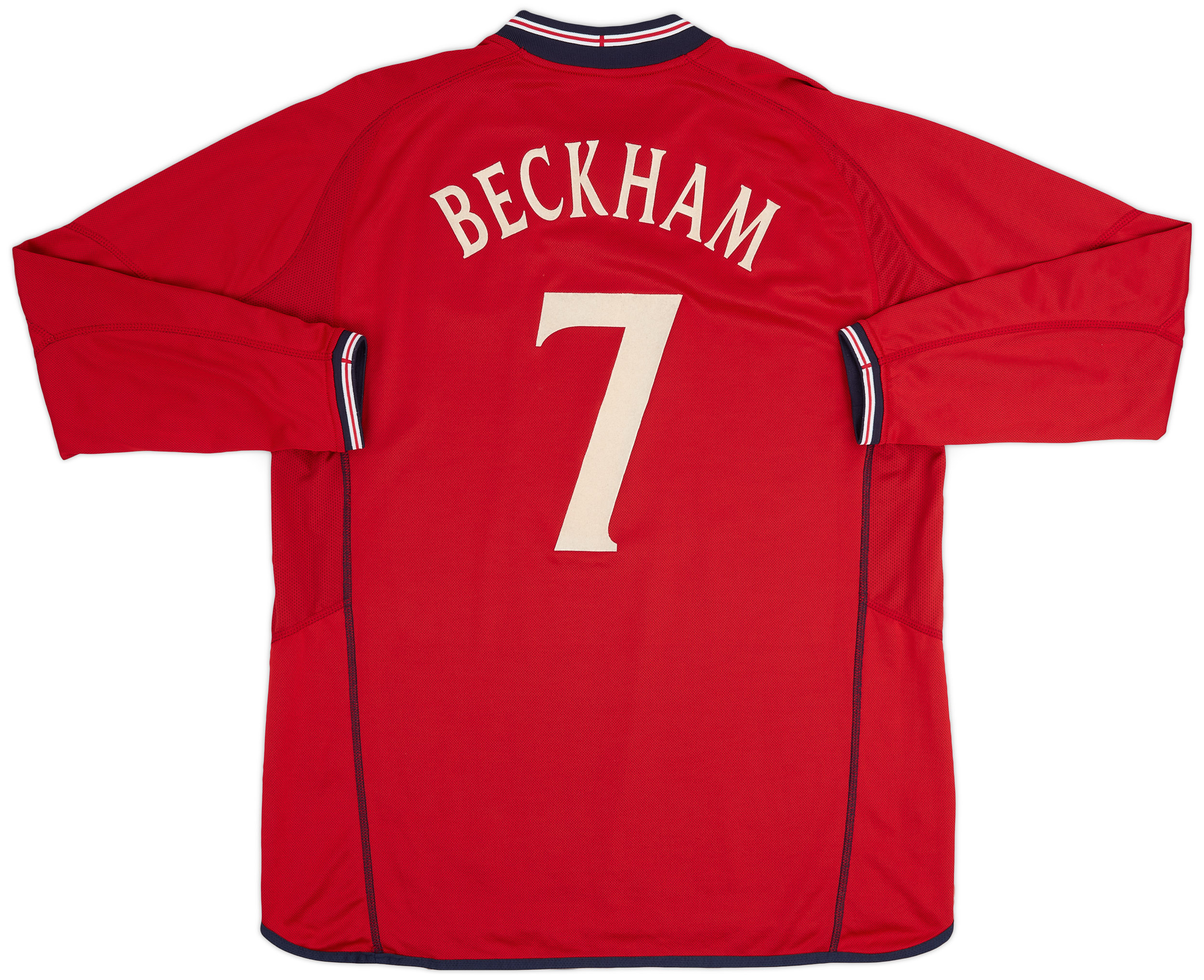 2002-04 England Away L/S Shirt Beckham #7 - 7/10 - (XL) 