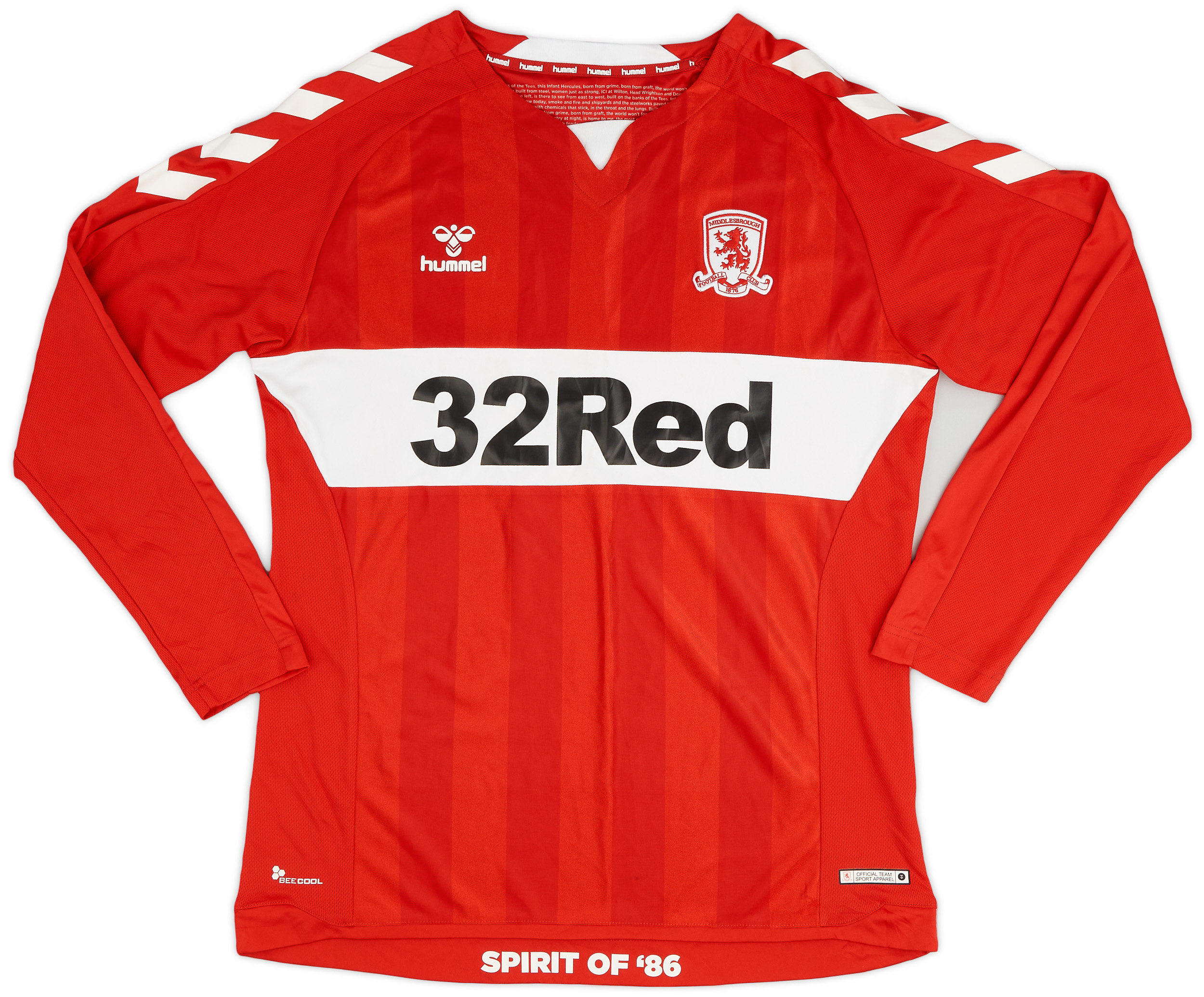 201819 Middlesbrough Home L/S Shirt 8/10 (L)