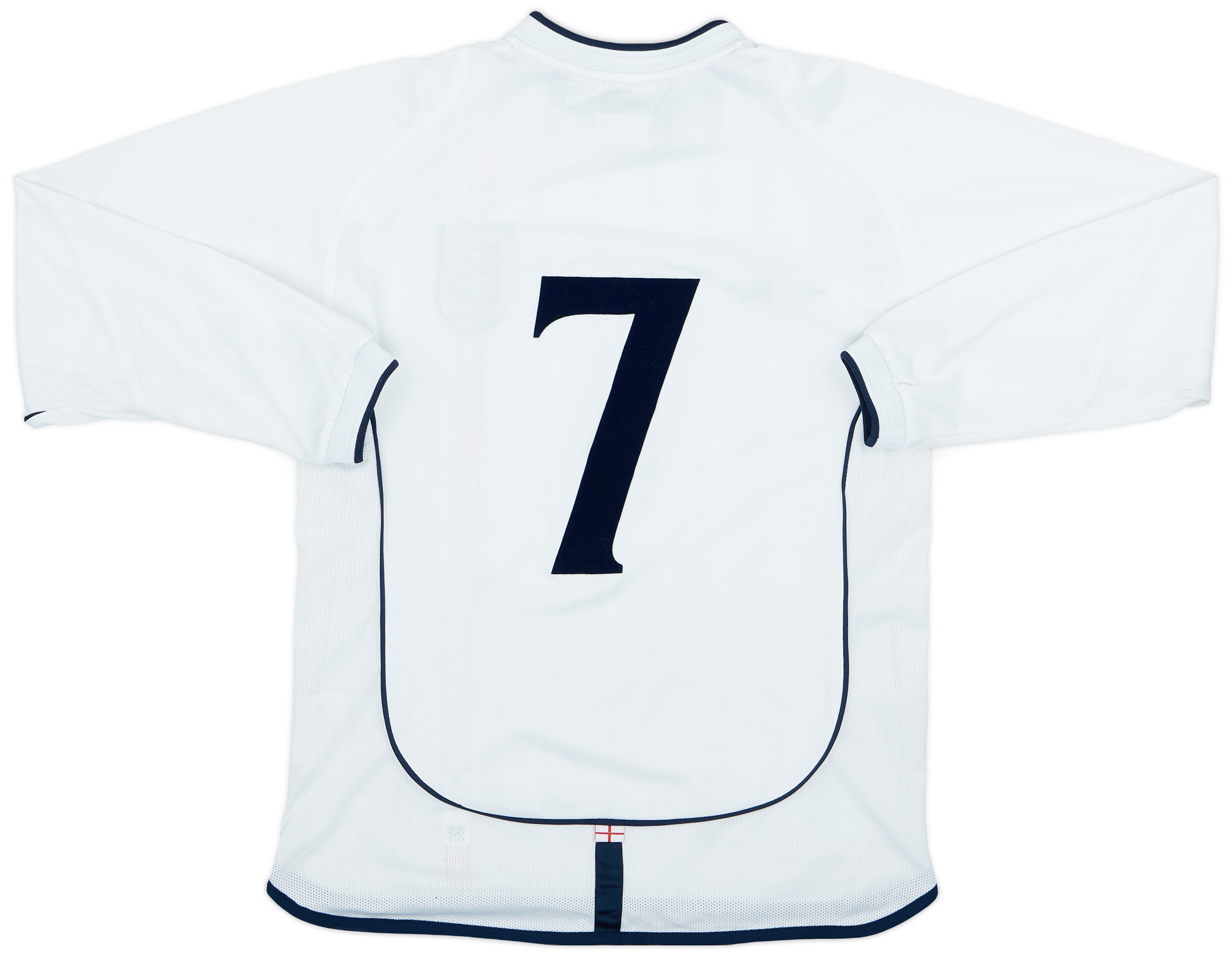 2001-03 England Home L/S Shirt #7 - 8/10 - (S) 2001-03 England Home L/S Shirt #7 - 8/10 - (S)