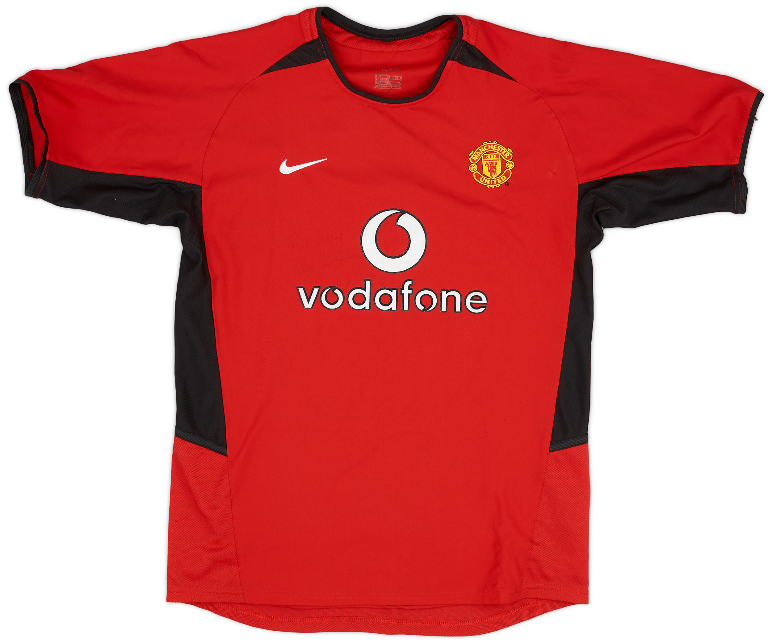 2002-04 Manchester United Signed Home Shirt - 8/10 - (L.Boys)
