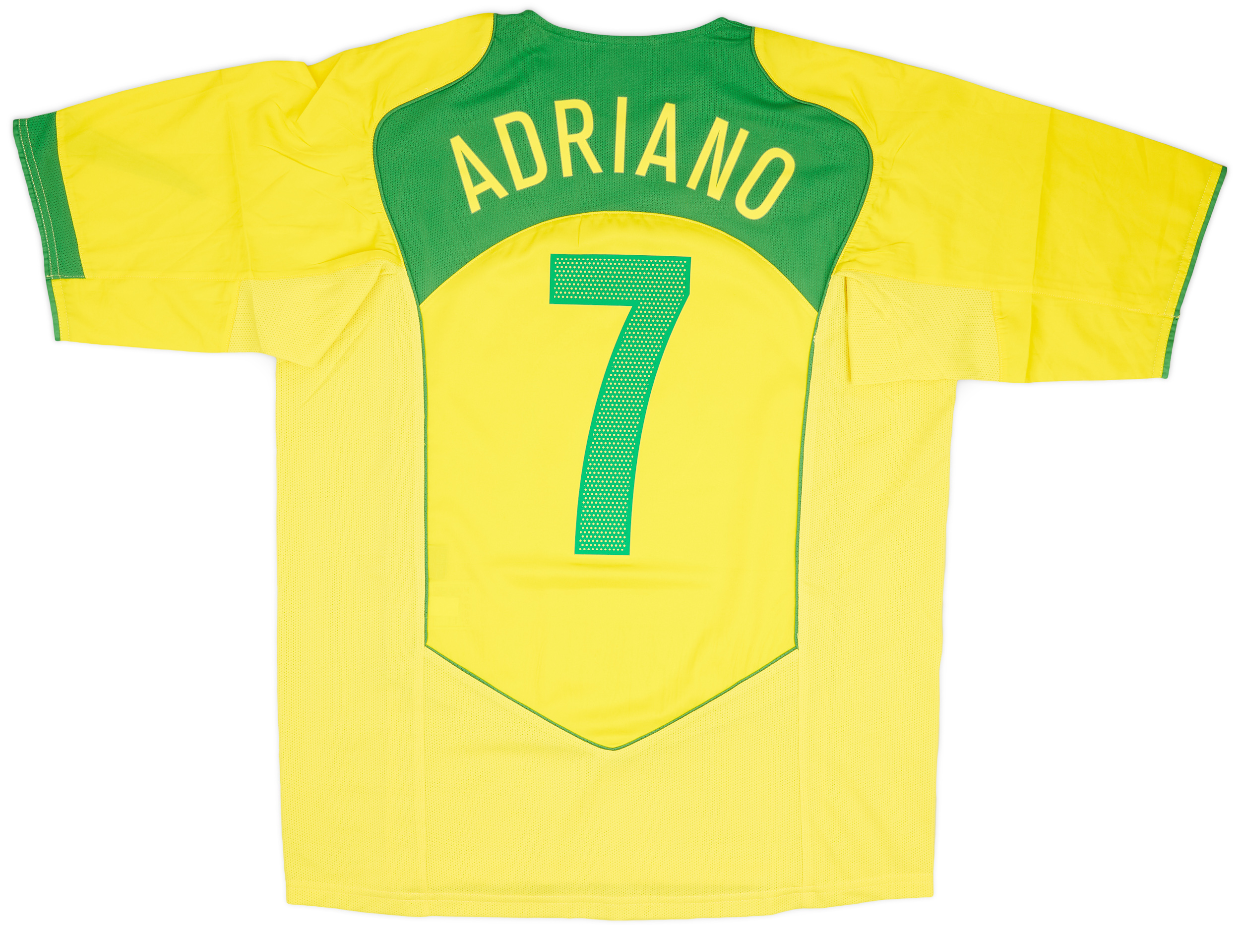 2004-06 Brazil Home Shirt Adriano #7 - 8/10 - (L)