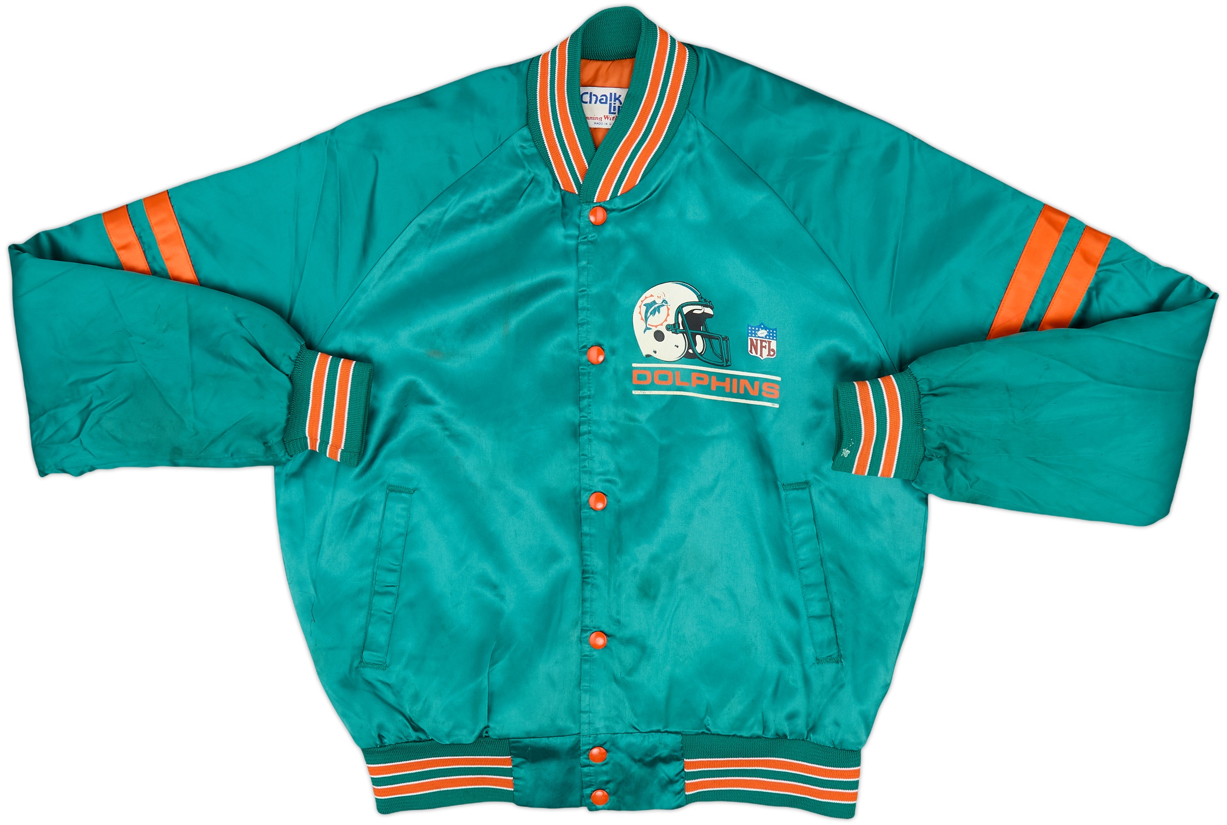 1990s Miami Dolphins Chalk Line Satin Varsity Jacket - 6/10 - (M)