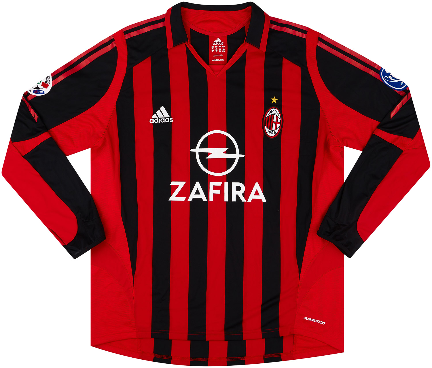 2005-06 AC Milan Match Issue Signed Home L/S Shirt Maldini #3