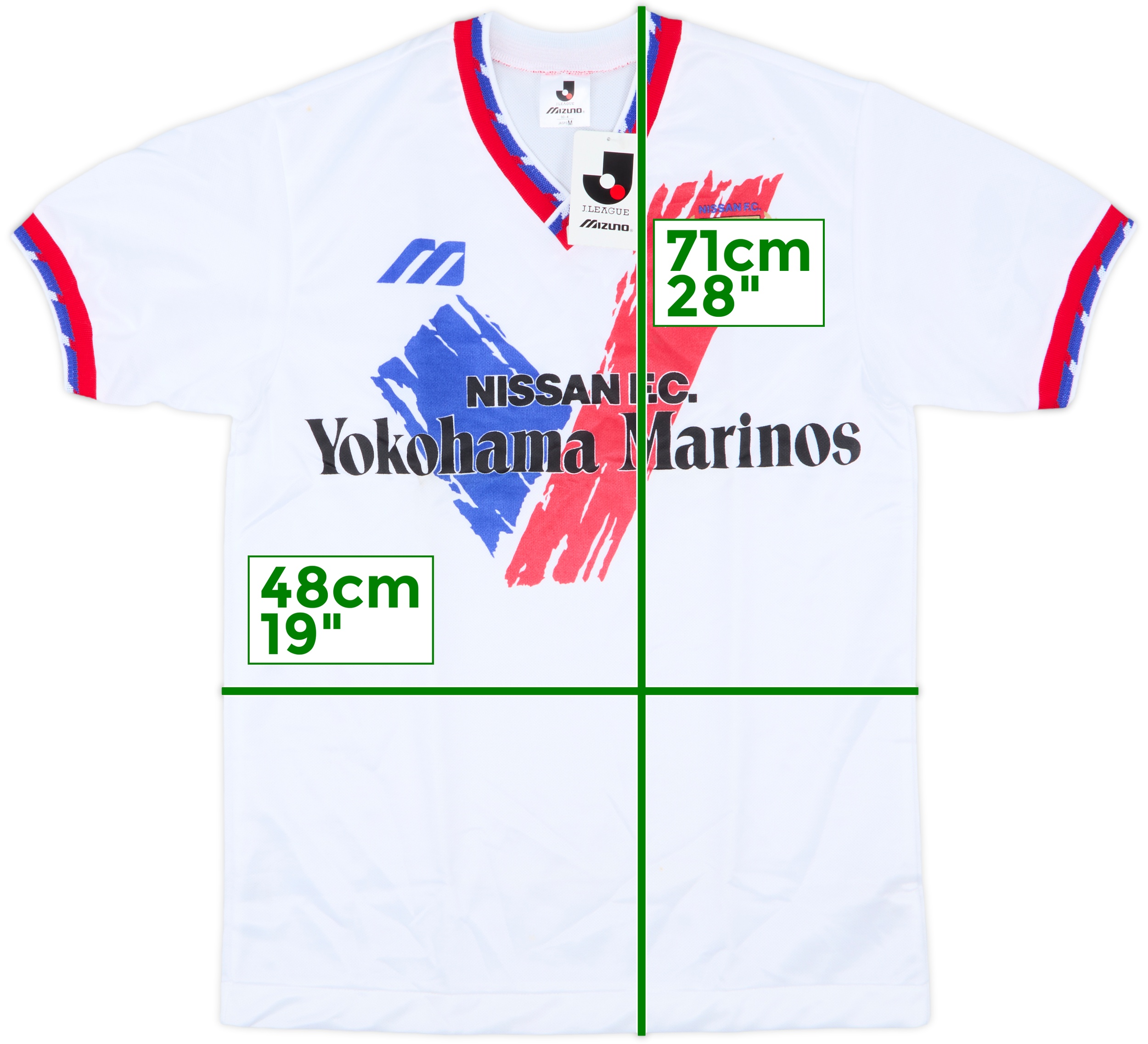 ウェア MIZUNO - 90&#39;s Yokohama Marinos Home Jersey Vintage Yokohama Marinos J League Football Soccer Mizuno