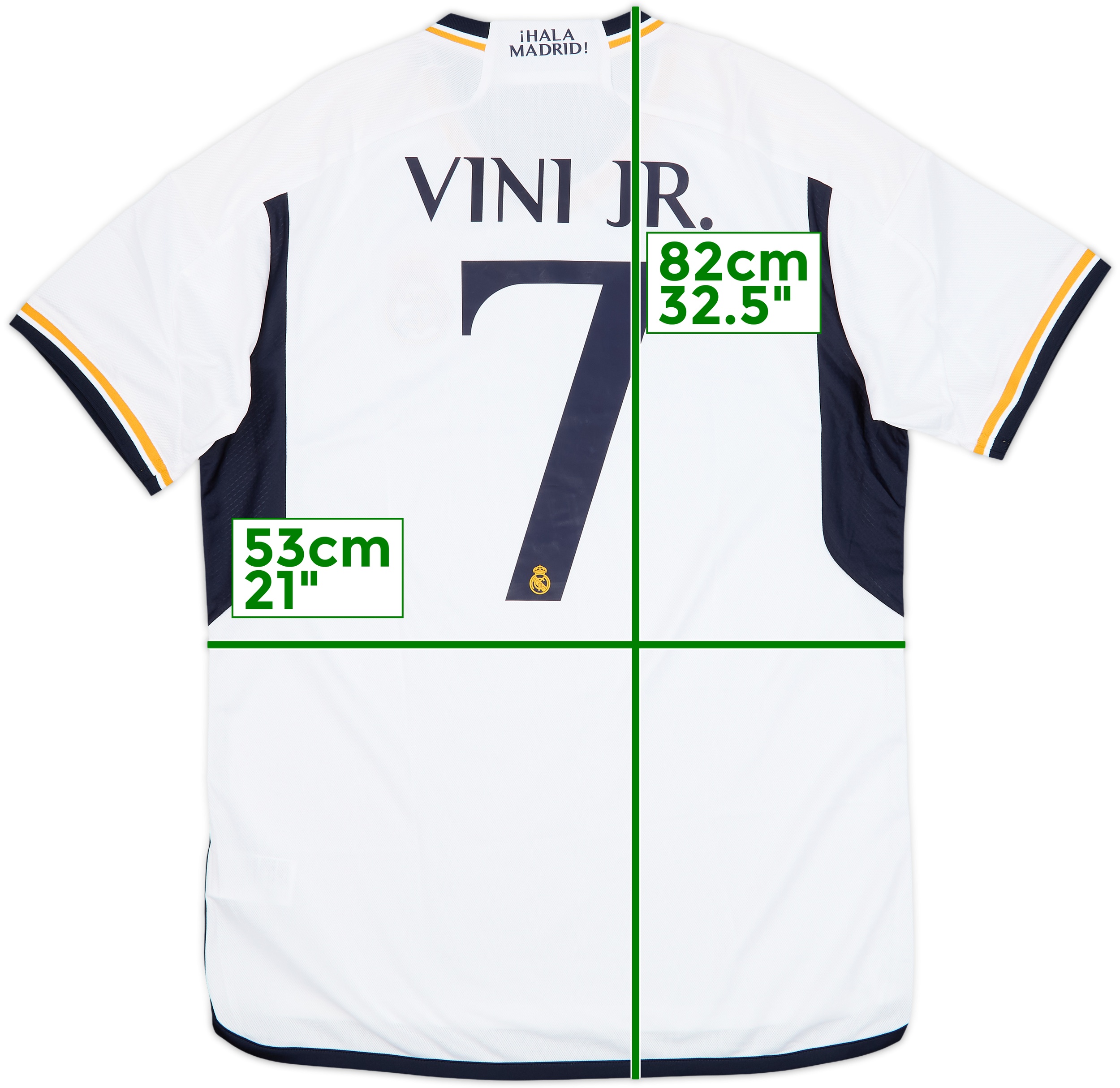 Real Madrid VINI JR 7 ホワイトシャツ 2023-24 Real Madrid Home Shirt Vini Jr. #7 (L)