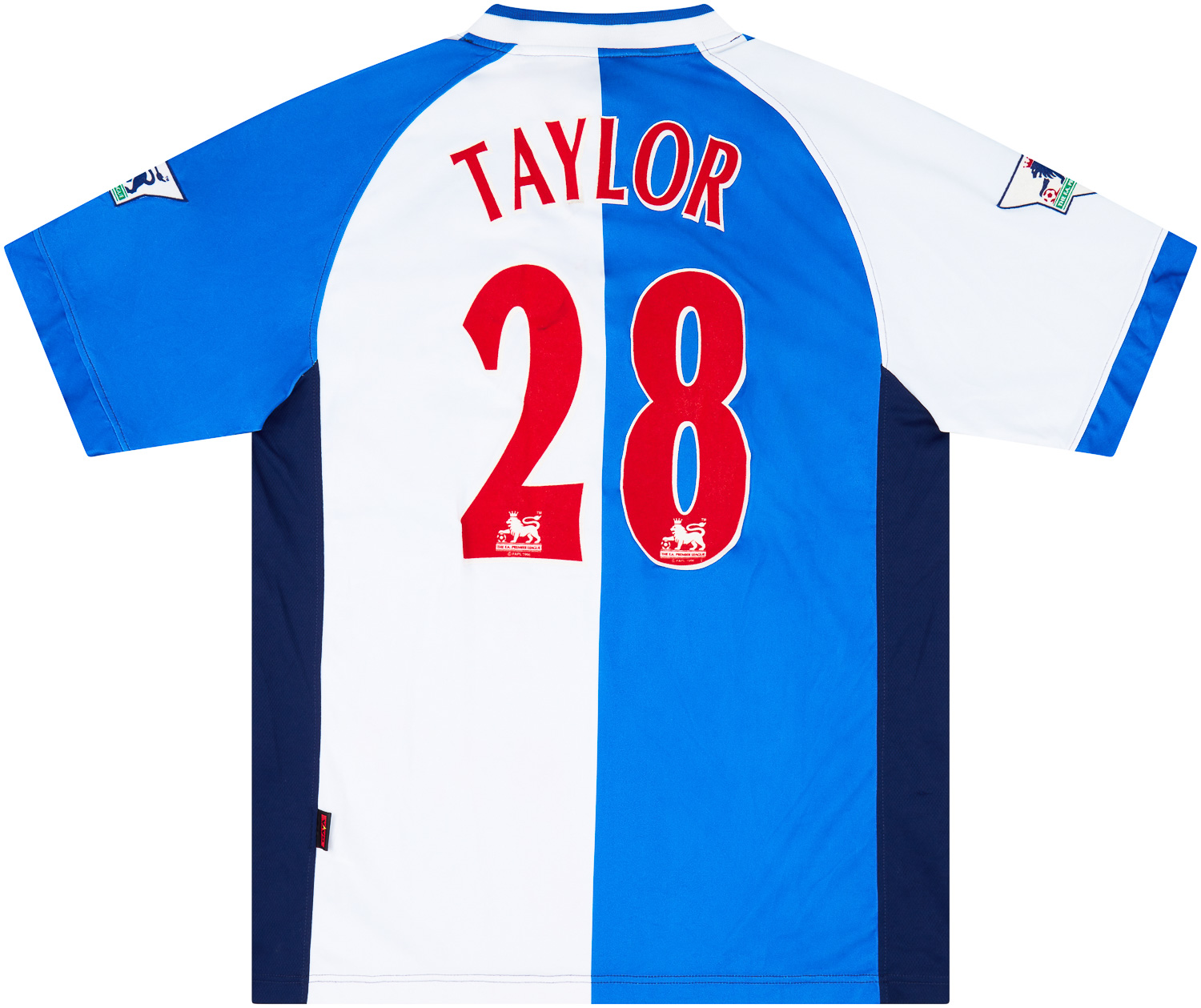 200102 Blackburn Match Issue Home Shirt Taylor 28