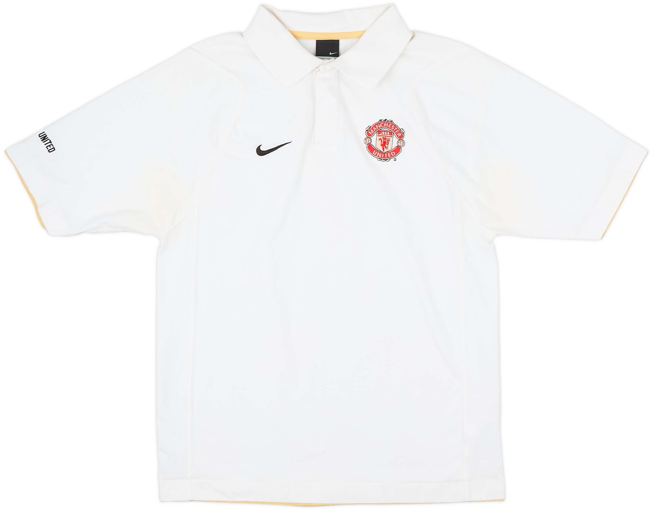 Nike Manchester United ホワイトシャツ 2006-07 Manchester United Nike Polo Shirt - 8/10 - (M)