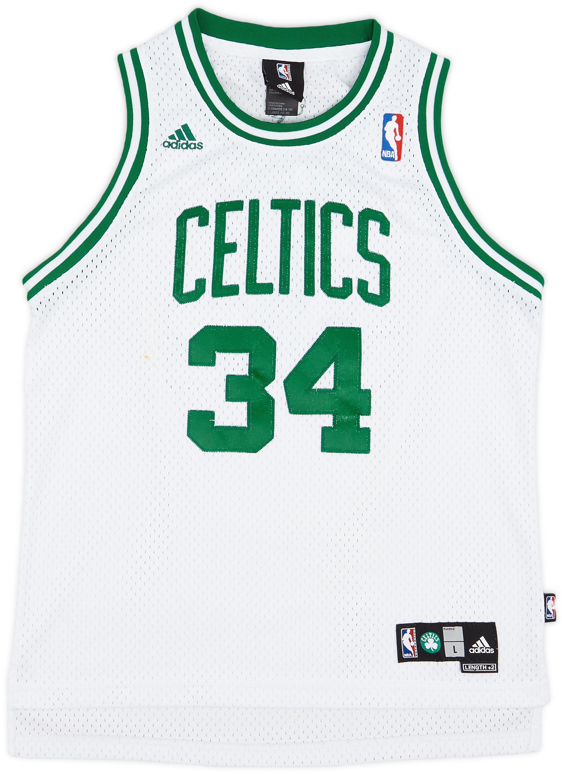 2006-10 Boston Celtics Pierce #34 adidas Swingman Home Jersey - 6/10 - (L.Boys)