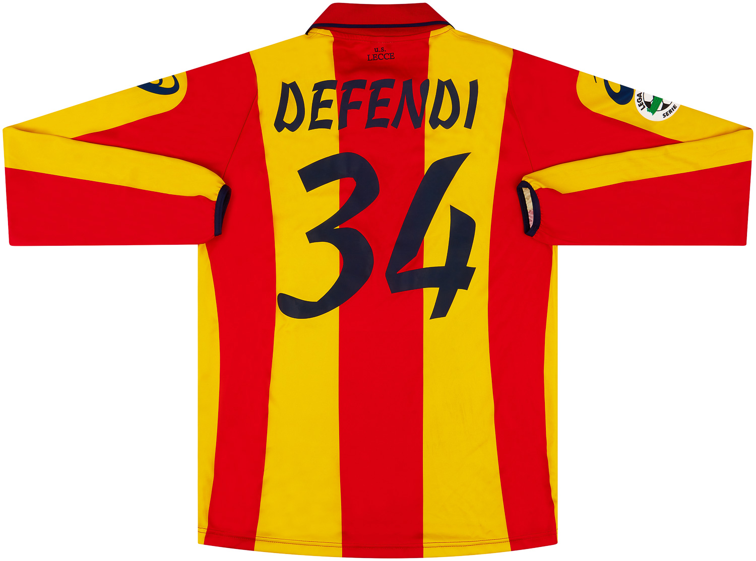 U.S. Lecce LIMA 10 シャツ asics サッカーロマミラノ 2009-10 Lecce Match Issue Home L/S Shirt Defemdi #34