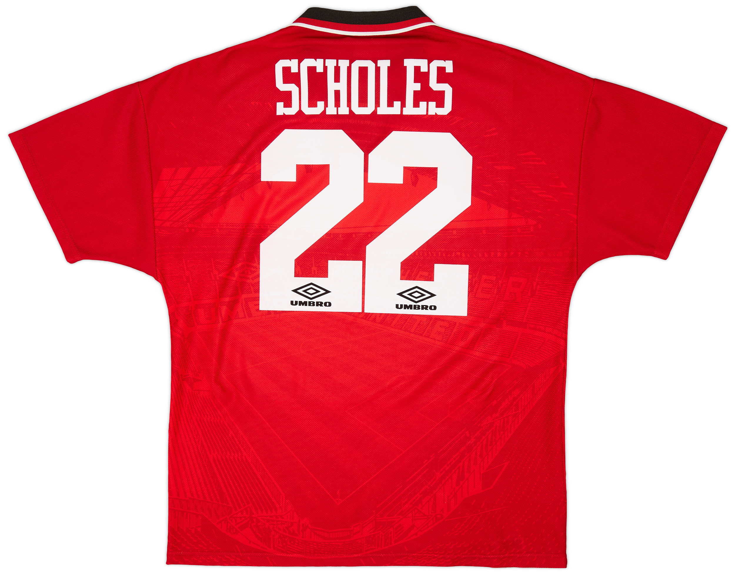 1994-96 Manchester United Home Shirt Scholes #22 - 6/10 - (L)