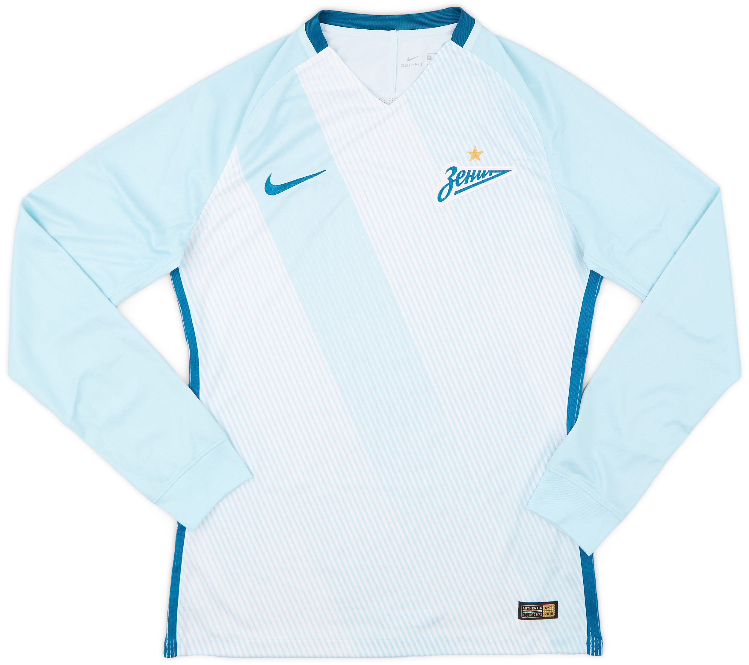 2016-17 Zenit St. Petersburg Authentic Away L/S Shirt - 9/10 - (M)