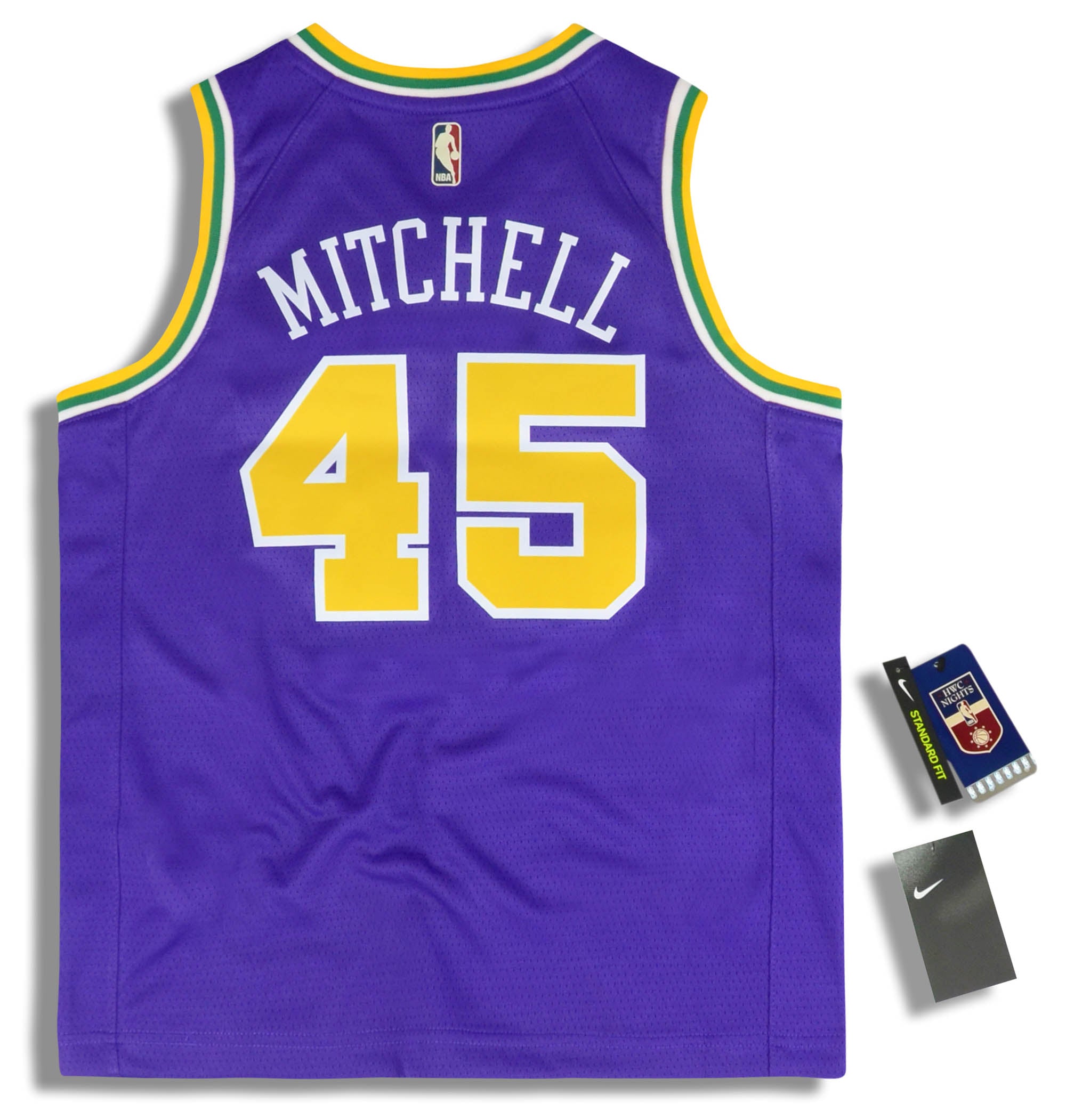 1984 Utah Jazz Mitchell 45 Nike Hardwood Classics Swingman Jersey Y W Tags