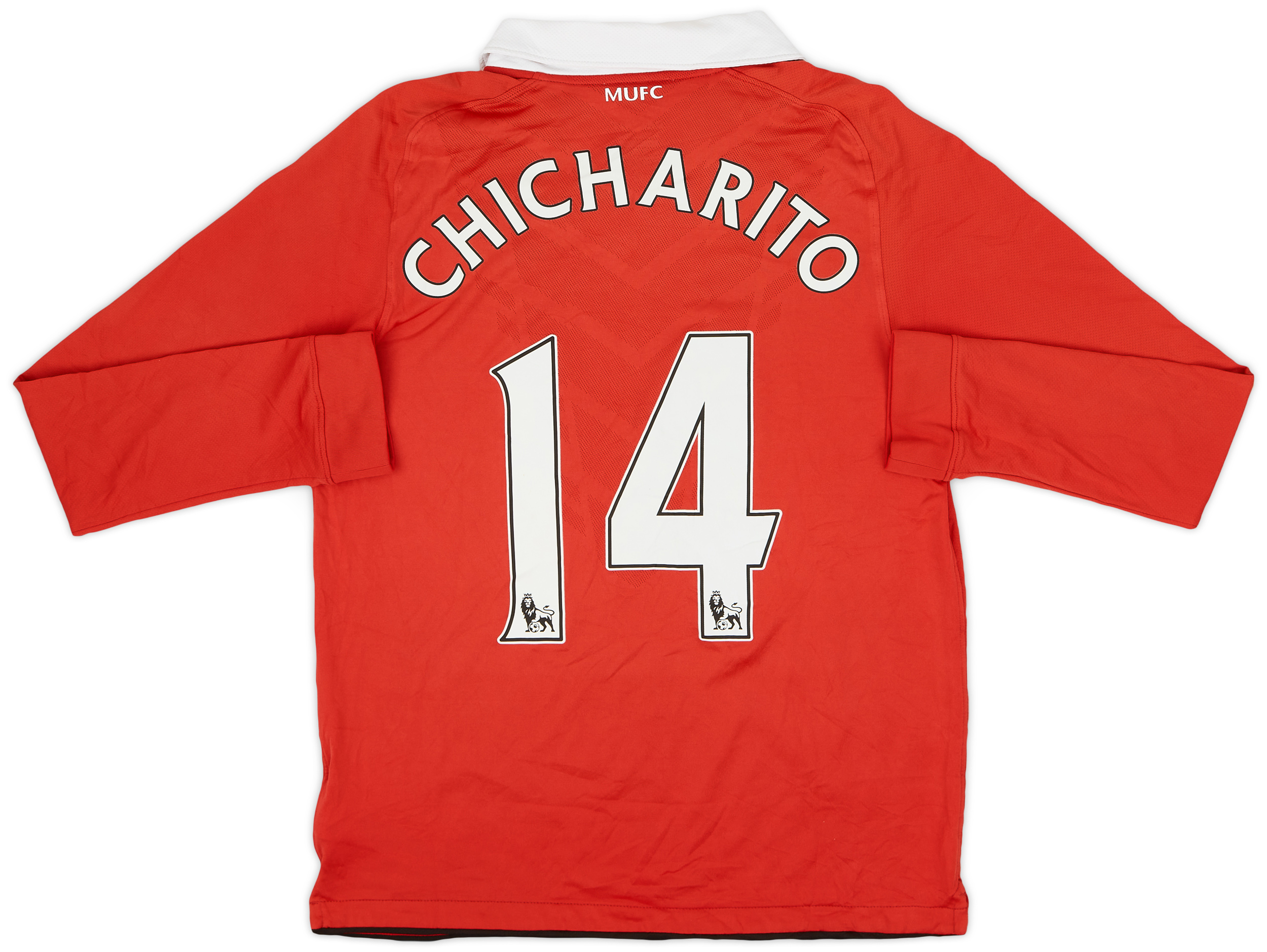 2010-11 Manchester United Home L/S Shirt Chicharito #14 - 7/10 - (XL.Boys)