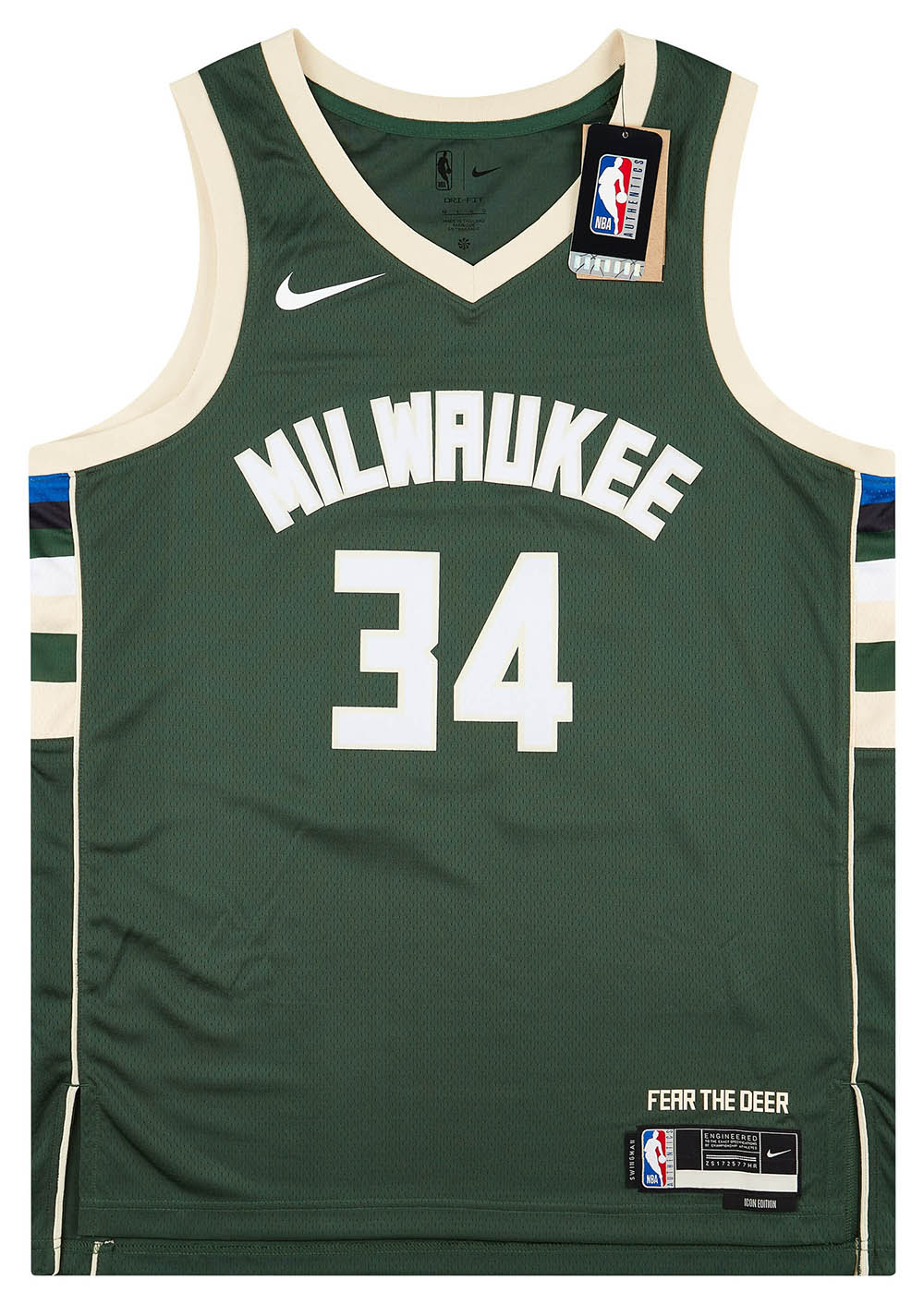 2017 23 Milwaukee Bucks Antetokounmpo 34 Nike Swingman Away Jersey M