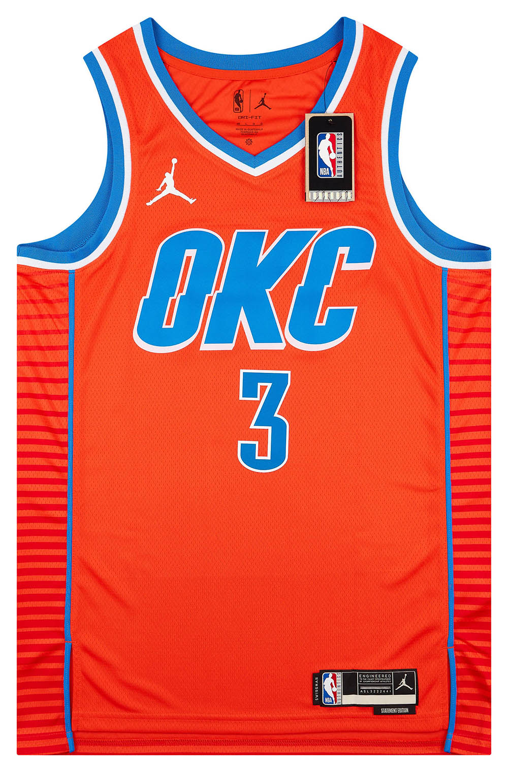 2021 24 Oklahoma City Thunder Giddey 3 Jordan Swingman Alternate Jersey 3XL