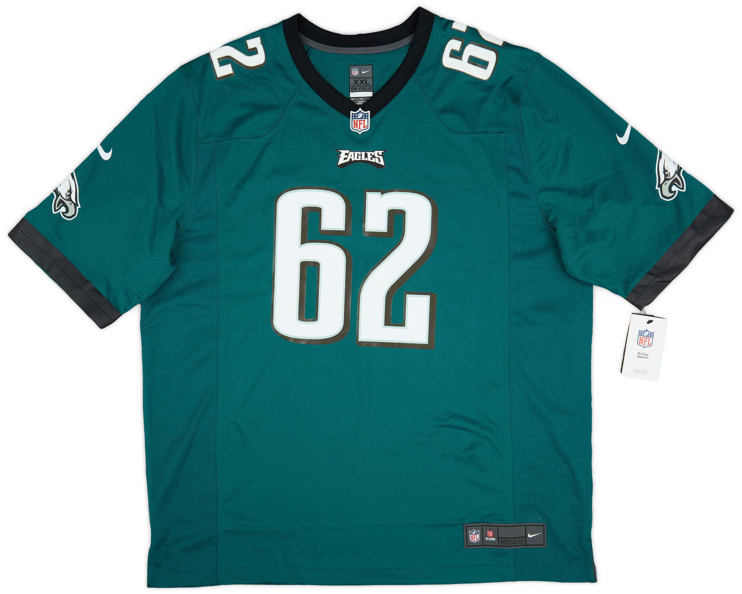 201223 Philadelphia Eagles Kelce 62 Nike Game Home Jersey (XXL)