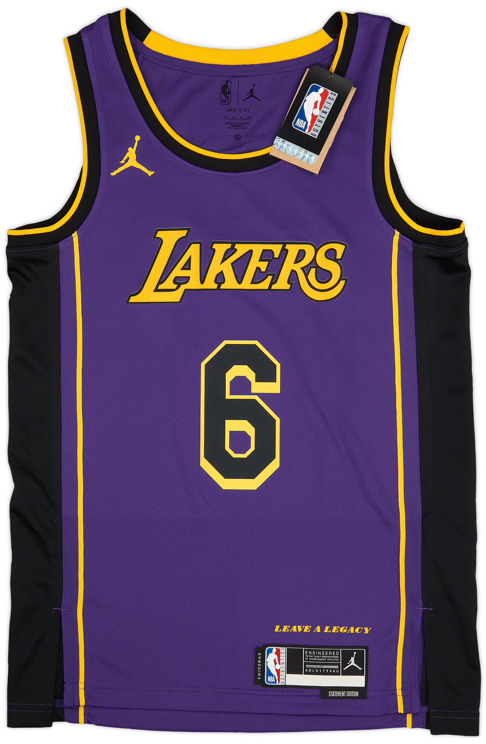 Men Jordan Brand NBA LA Lakers #6 LeBron James Swingman Replica Jersey Size  50 L