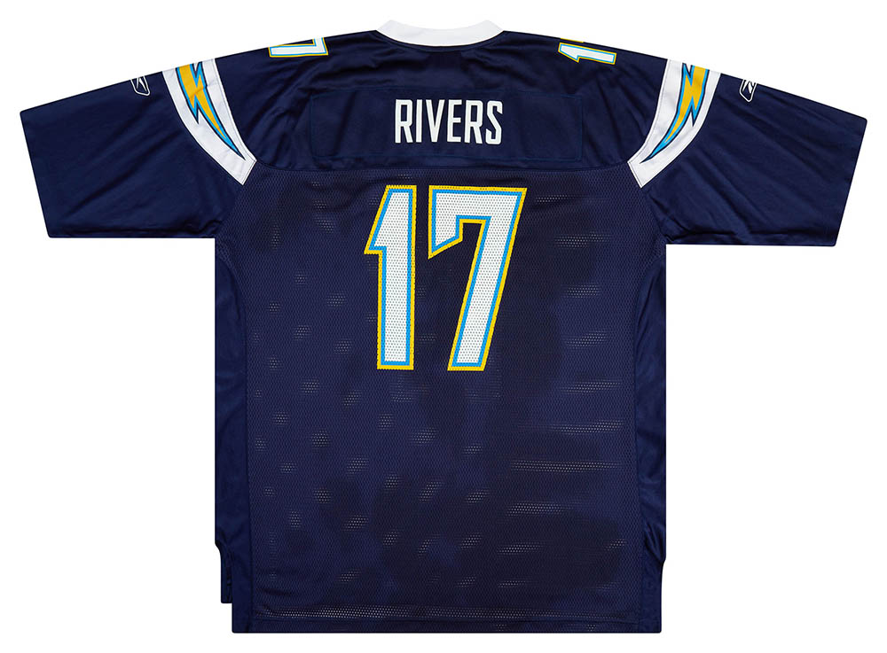 2007 San Diego Chargers Rivers 17 Reebok On Field Home Jersey Very Good XXL