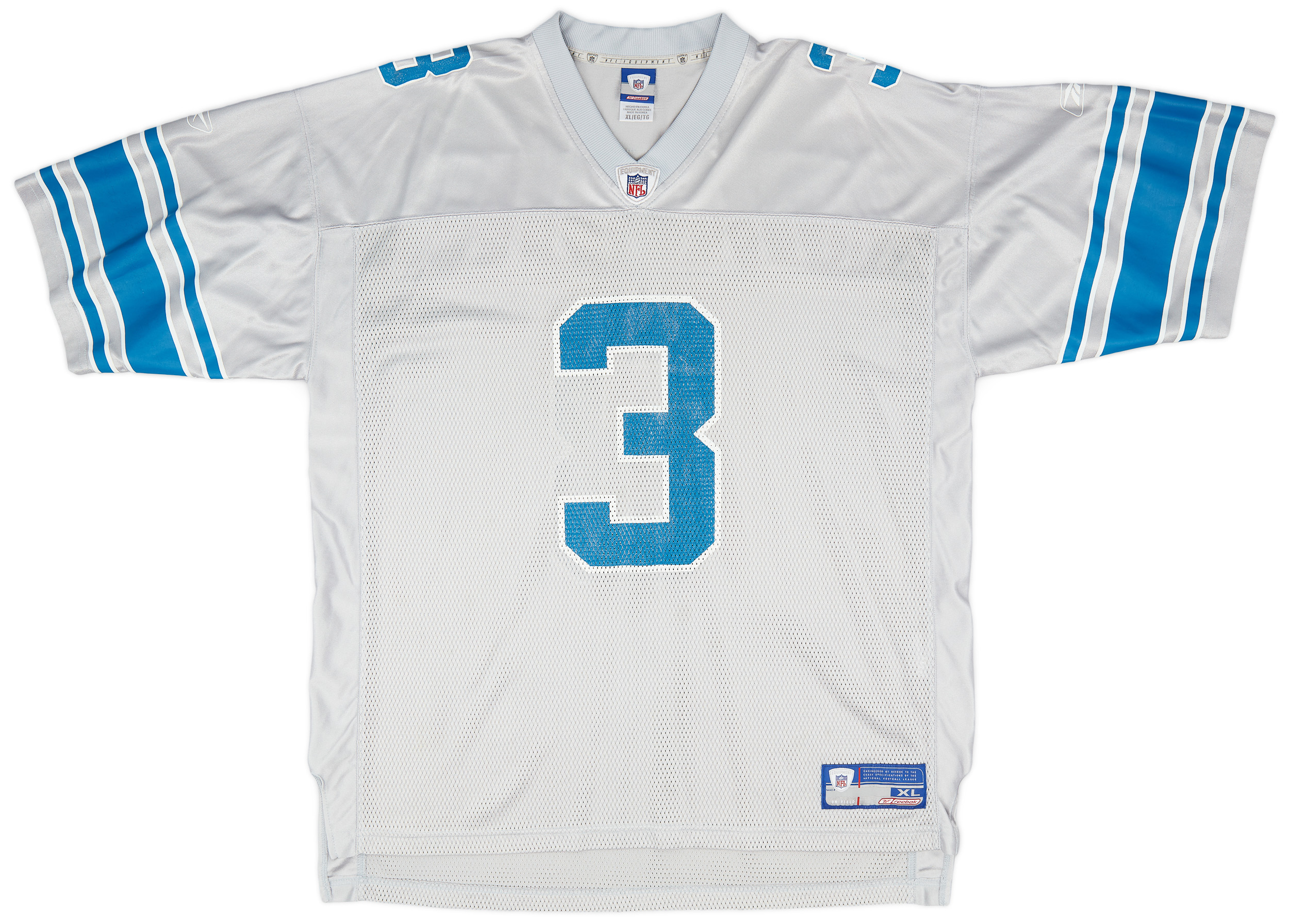 2002-04 Detroit Lions Harrington #3 Reebok On Field Alternate Jersey (Very Good) XL