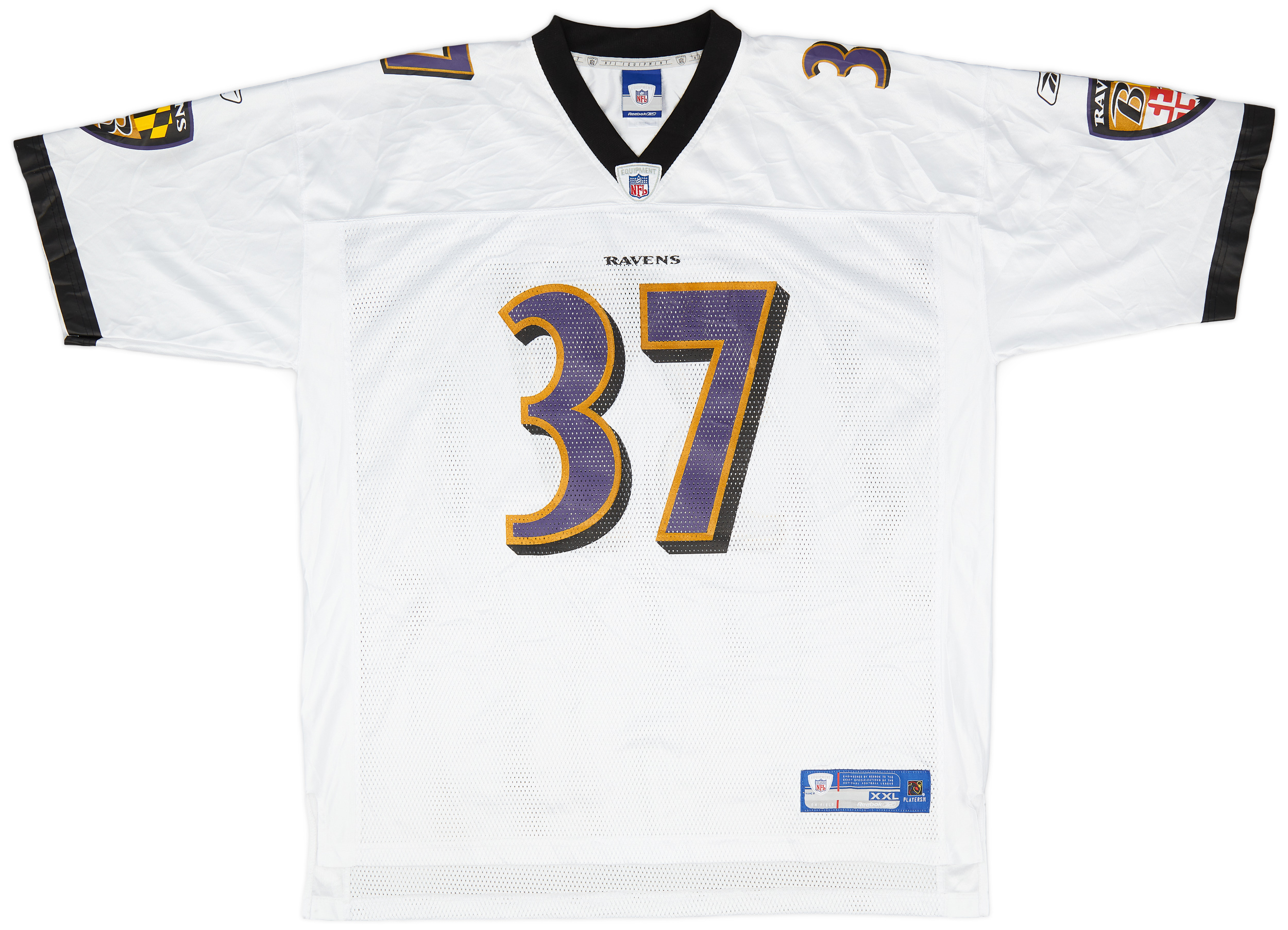 2005 Baltimore Ravens Sanders #37 Reebok On Field Away Jersey (Excellent) XXL