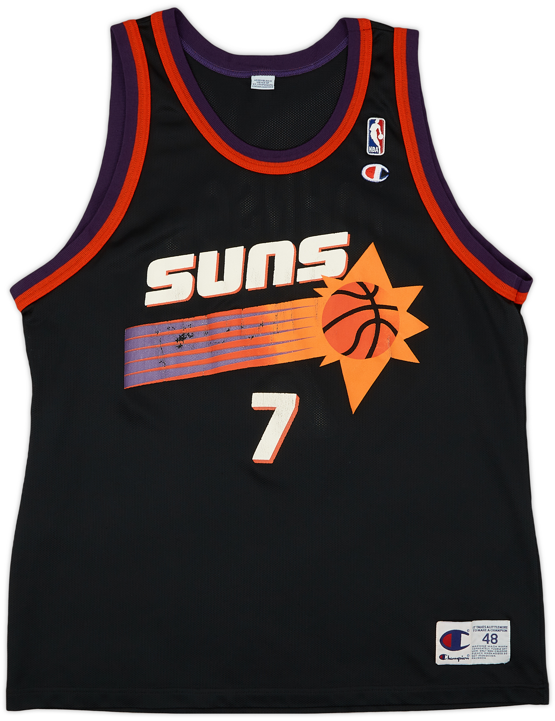 1995-00 Phoenix Suns Johnson #7 Champion Alternate Jersey (Very Good) XL